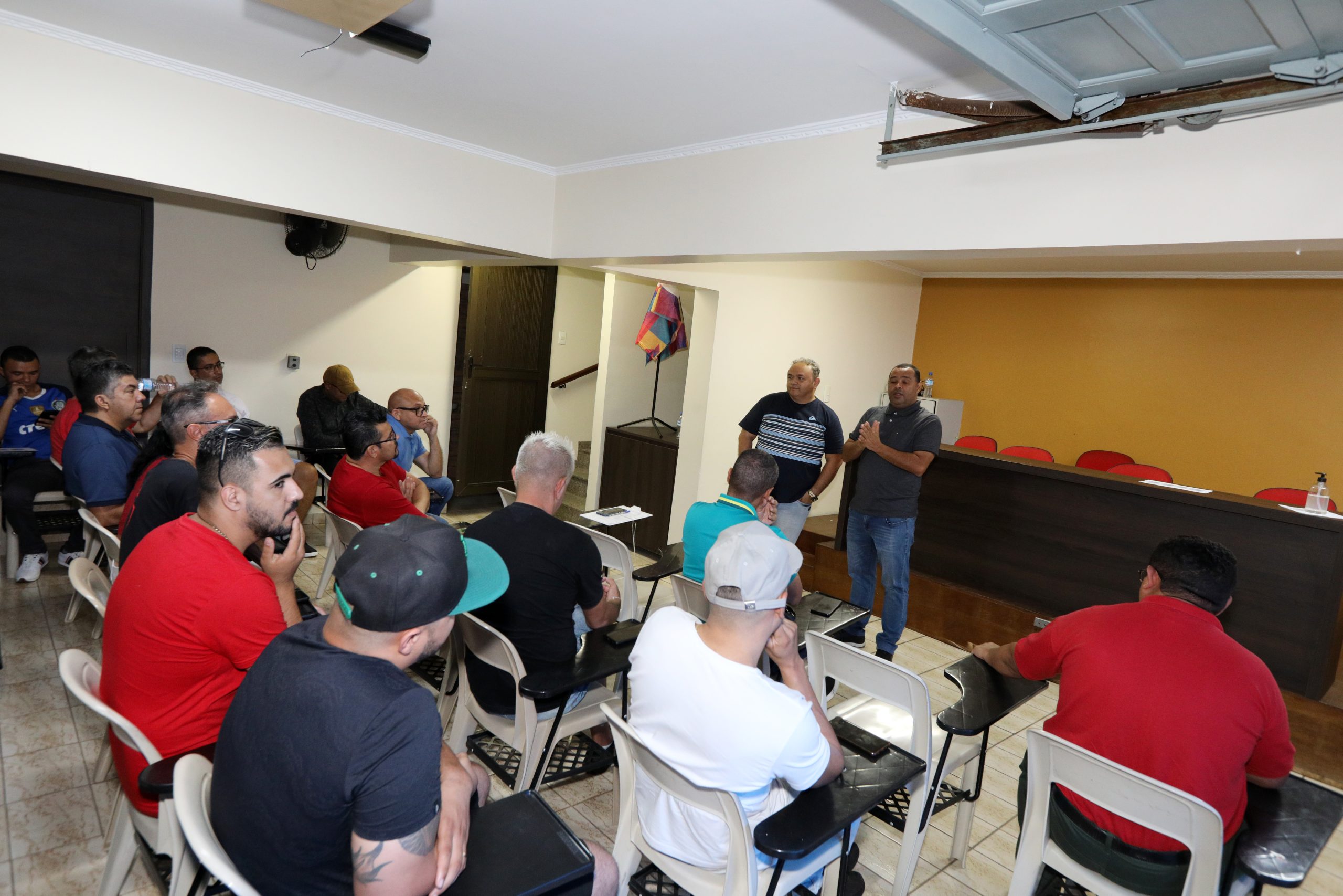 Assembleia de apresentação o nome de Evandro para concorrer como presidente do Sindicato do Químicos do ABC gestão 2023 a 2027. na subsede de Diadema. Fotos Dino Santos. Brasil_17_12_2022.