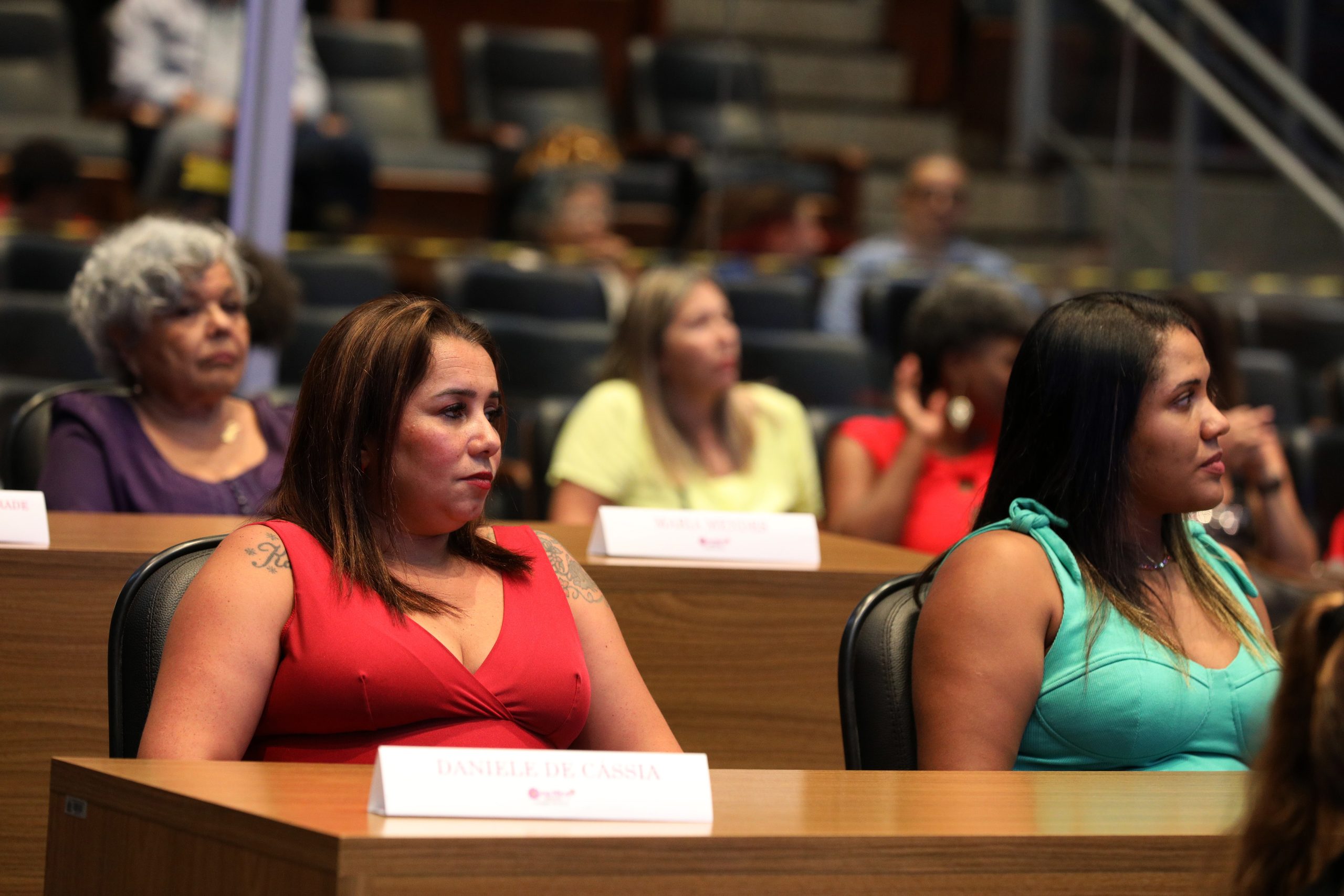 Sessão Solene às Mulheres lutadoras em homenagem ao mês da mulher organizado pela vereadora Ana Nice na Câmara Municipal de São Bernardo do Campo, Palácio João Ramalho- Plenário Tereza Delta. Praça Samuel Sabatini, 50 - Centro,São Bernardo do Campo-SP. Fotos Dino Santos. Brasil_23_03_2023.