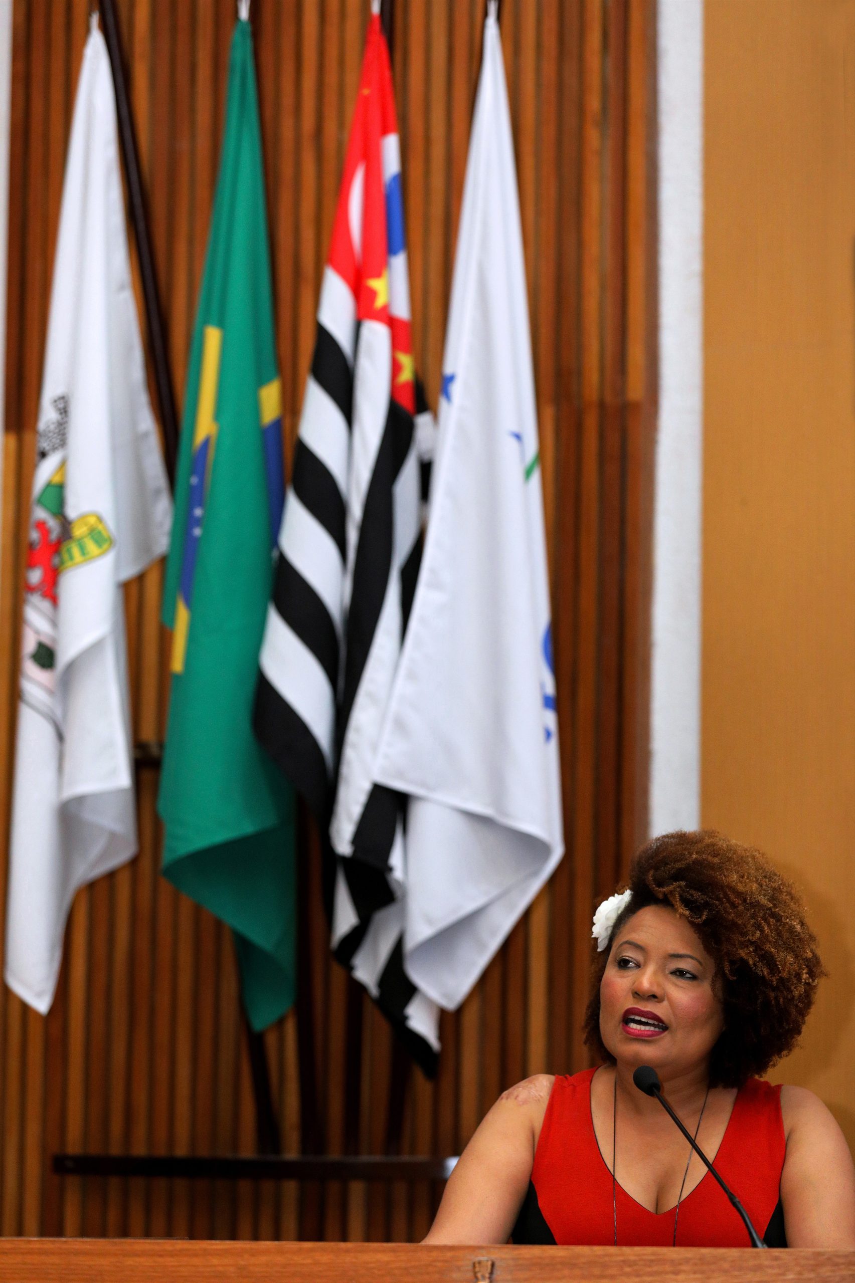 Sessão Solene às Mulheres lutadoras em homenagem ao mês da mulher organizado pela vereadora Ana Nice na Câmara Municipal de São Bernardo do Campo, Palácio João Ramalho- Plenário Tereza Delta. Praça Samuel Sabatini, 50 - Centro,São Bernardo do Campo-SP. Fotos Dino Santos. Brasil_23_03_2023.