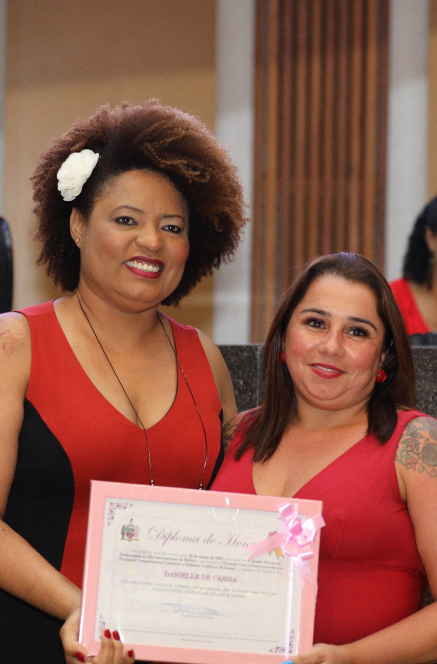 Sessão Solene às Mulheres lutadoras em homenagem ao mês da mulher organizado pela vereadora Ana Nice na Câmara Municipal de São Bernardo do Campo, Palácio João Ramalho- Plenário Tereza Delta. Praça Samuel Sabatini, 50 - Centro,São Bernardo do Campo-SP. Fotos Dino Santos. Brasil_23_03_2023.