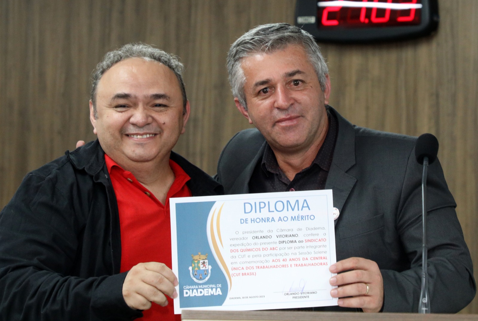Sindicato homenagem Sessão Solene Diadema 40 anos da CUT