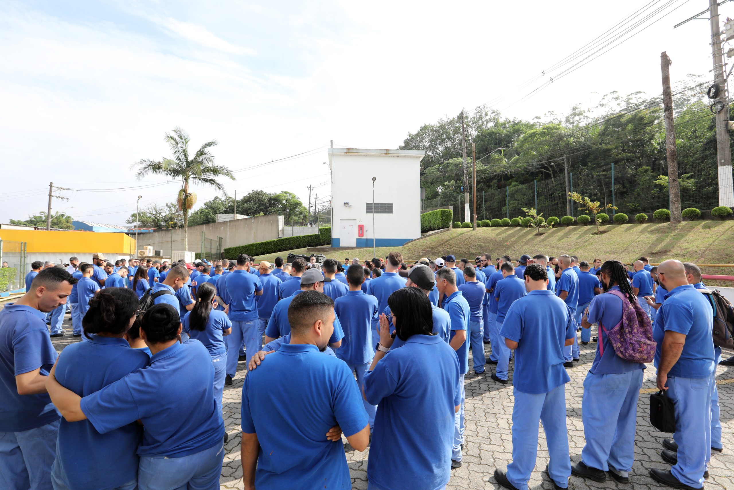 Assembleia na Acrilex   sobre PLR e reajustes. Estrada Galvão Bueno, 5.000 - Batistine, São Bernardo doCampo/SP. Fotos Dino Santos. Brasil_06_12_2023.