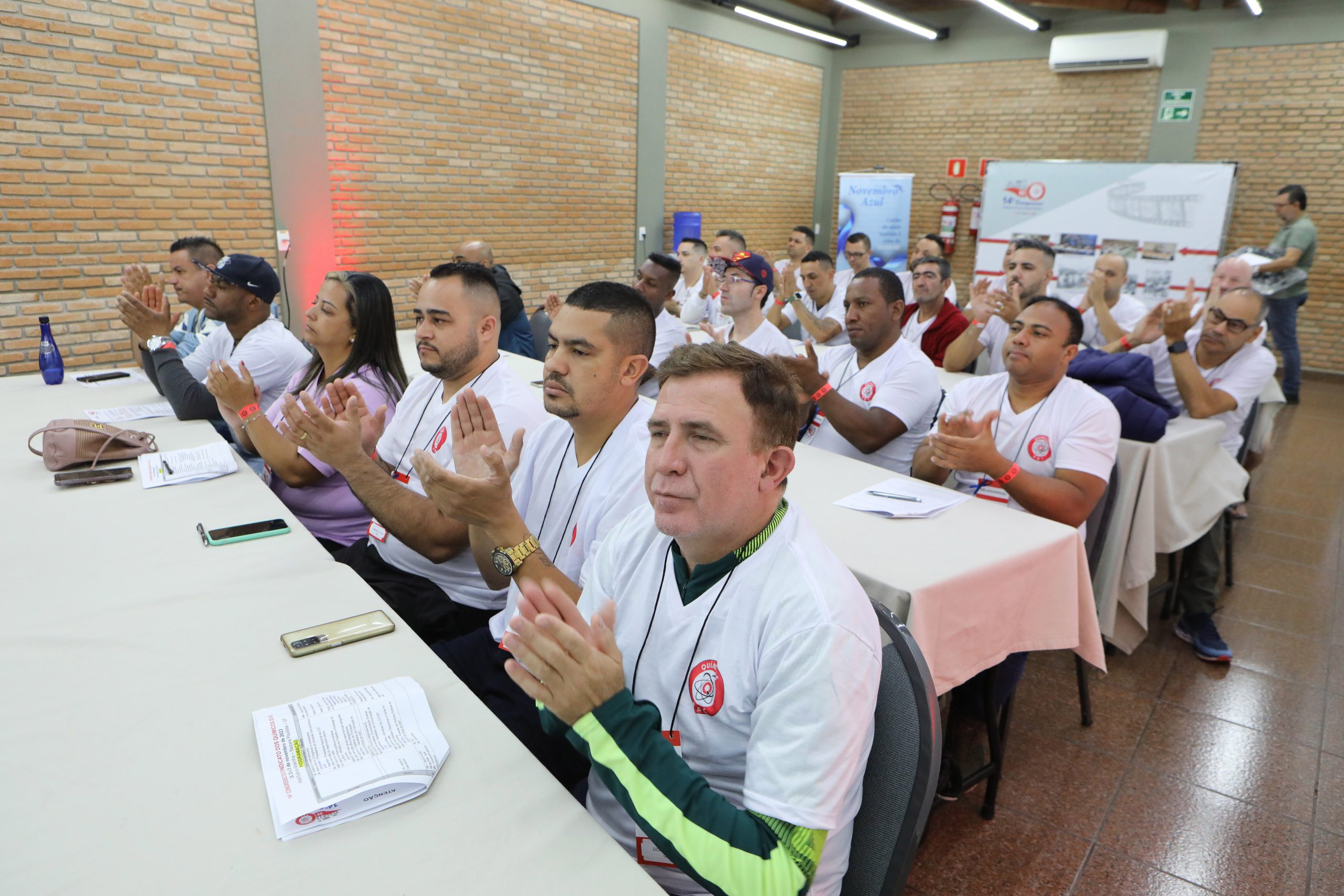 14º Congresso do Sindicato dos Químicos do ABC mesa de abertura realizado no Hotel Estância Atibainha. N