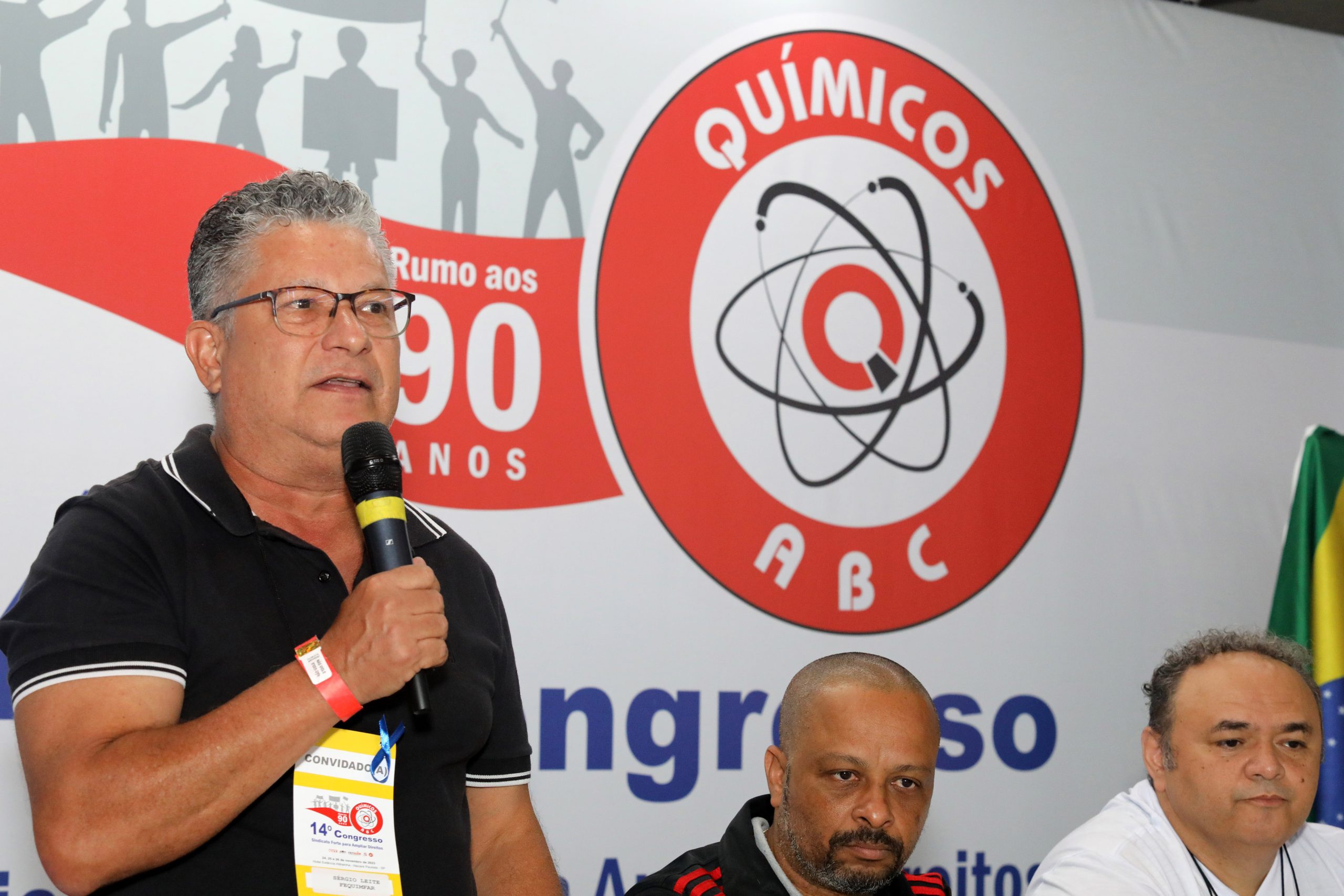 14º Congresso do Sindicato dos Químicos do ABC mesa de abertura realizado no Hotel Estância Atibainha. N