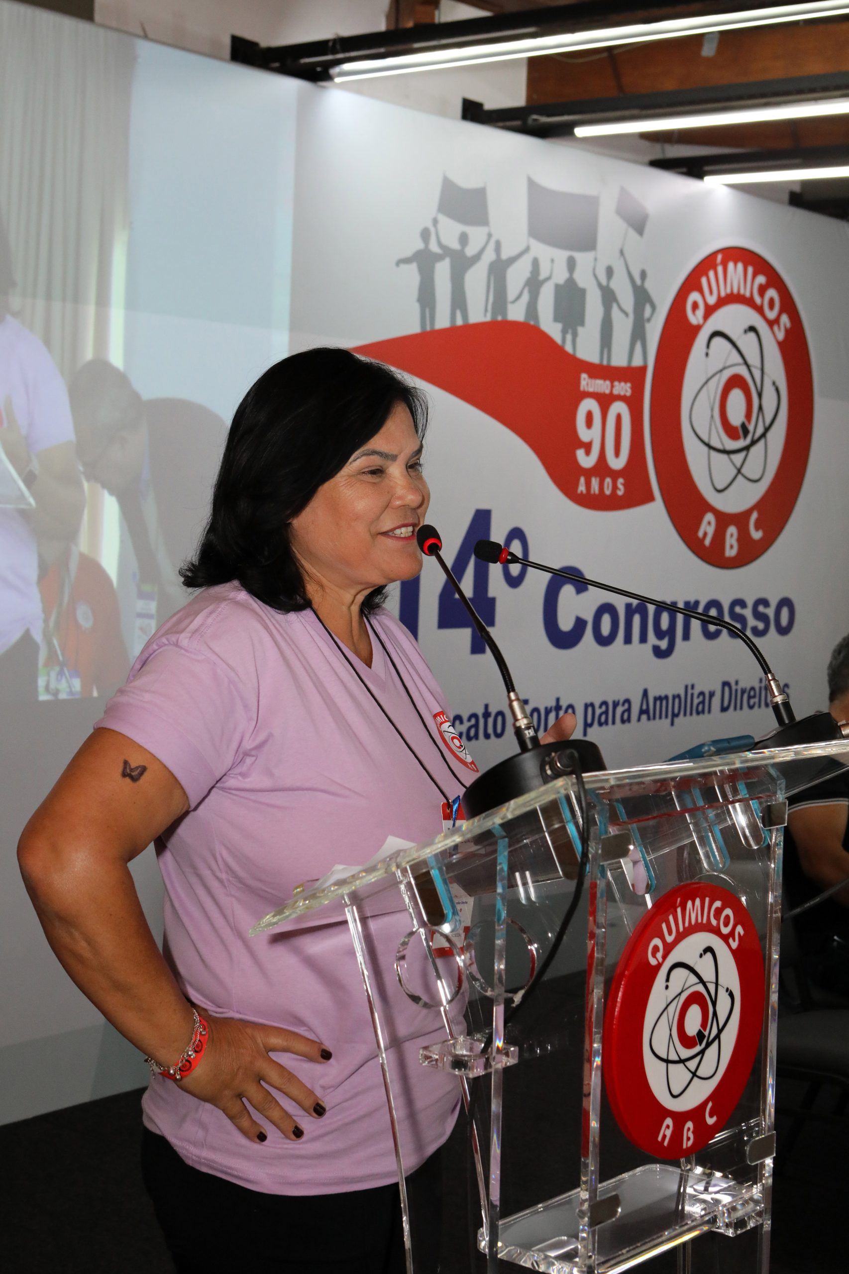 14º Congresso do Sindicato dos Químicos do ABC mesa de abertura realizado no Hotel Estância Atibainha. N