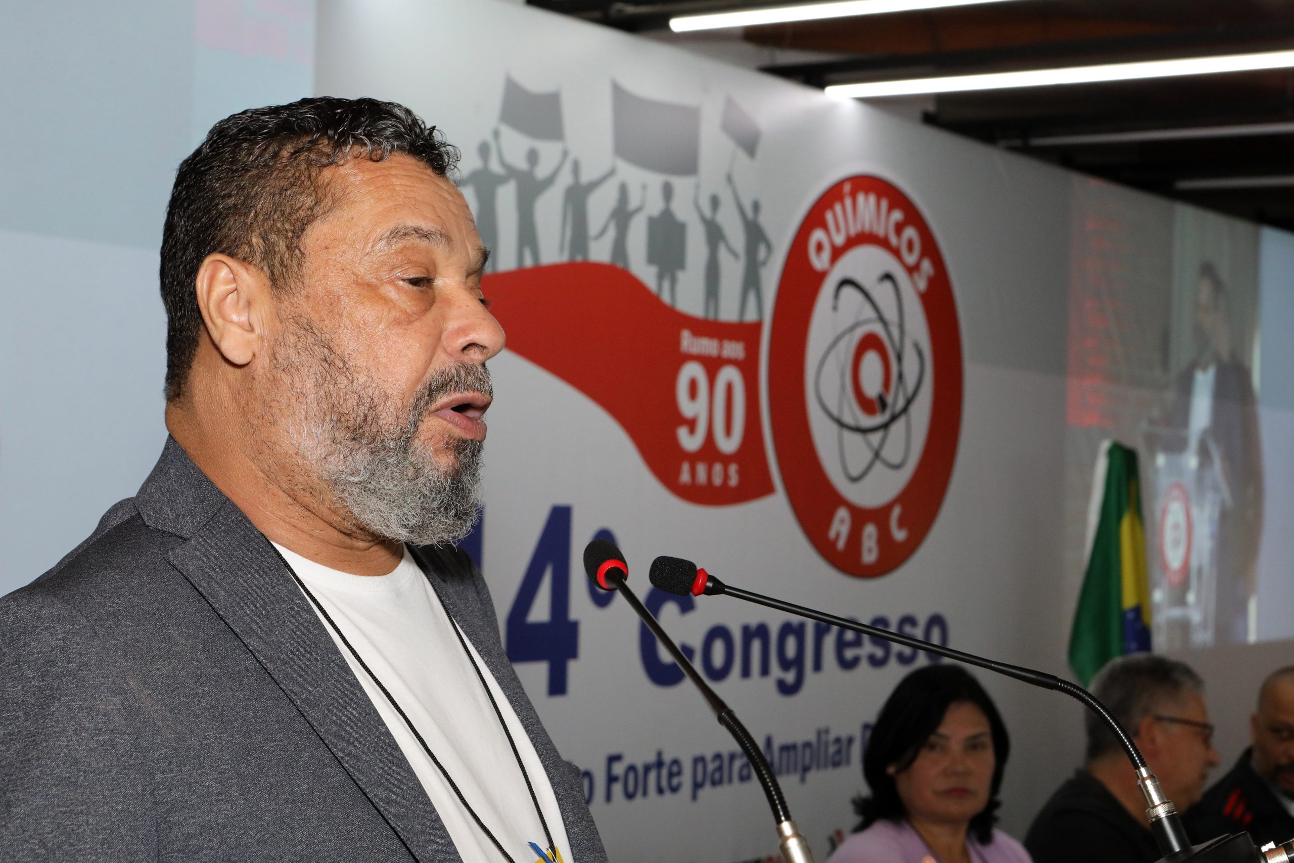 14º Congresso do Sindicato dos Químicos do ABC mesa de abertura realizado no Hotel Estância Atibainha. N