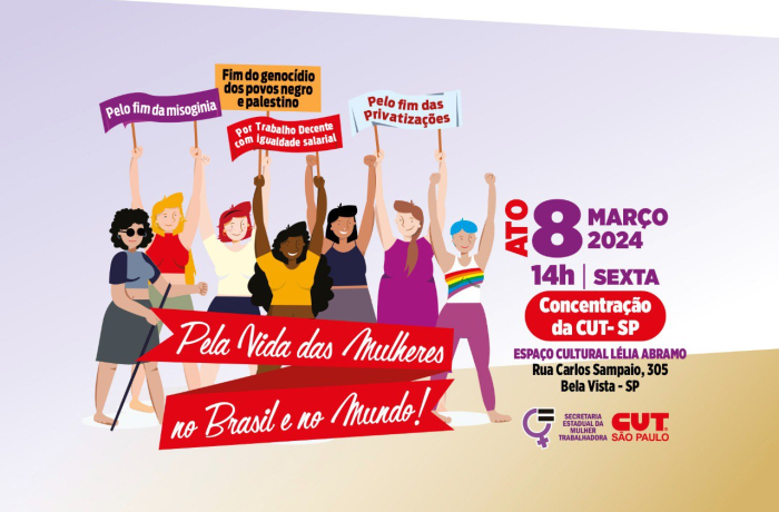 Pela vida das mulheres no Brasil e no mundo, ato 8 de março será na Paulista