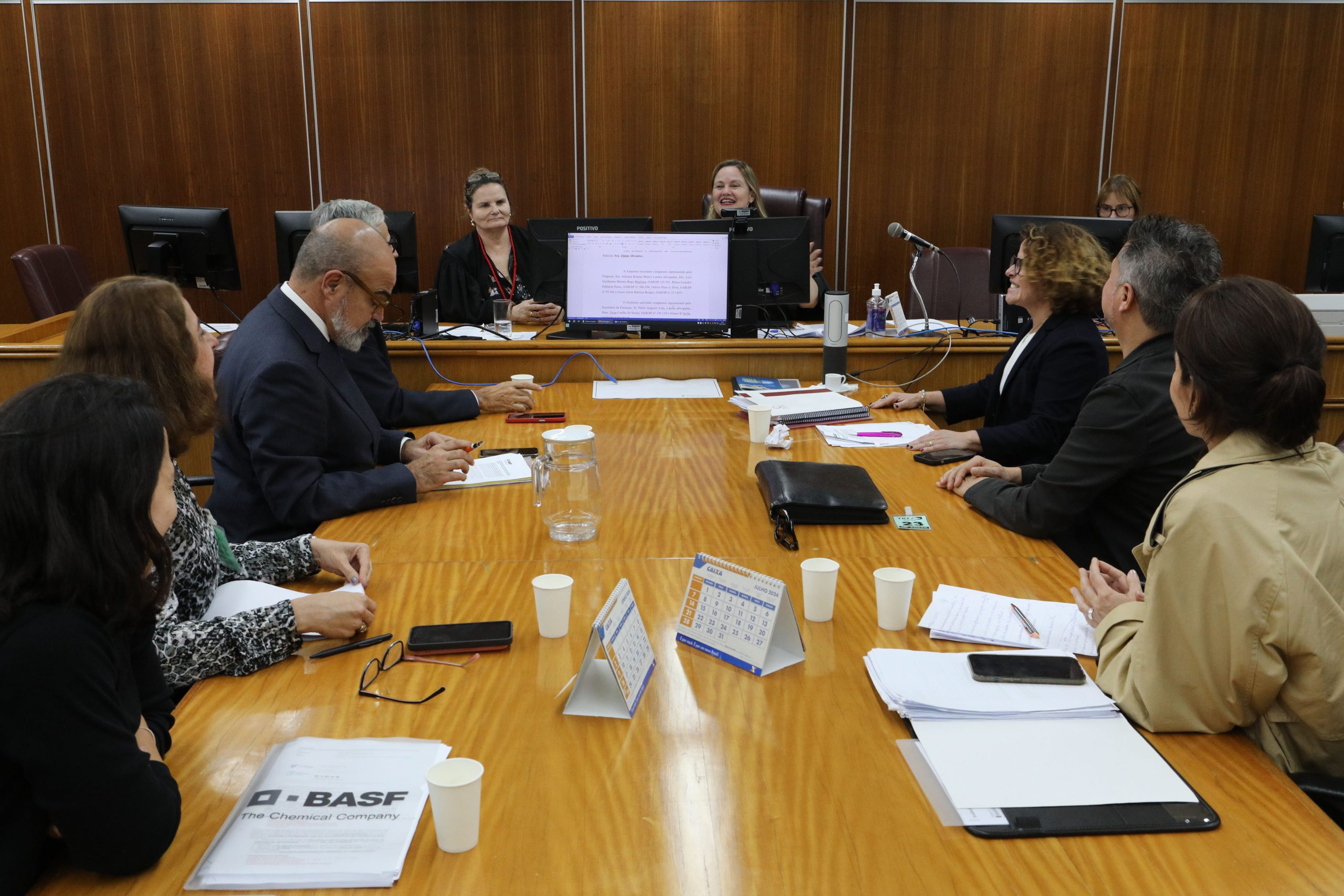 Segunda audiência de conciliação entre BASF e Sindicato dos Químicos do ABC no Tribunal Regional do Trabalho (TRT) - São Paulo - SP. Fotos Dino Santos. Brasil_03_07_2024.