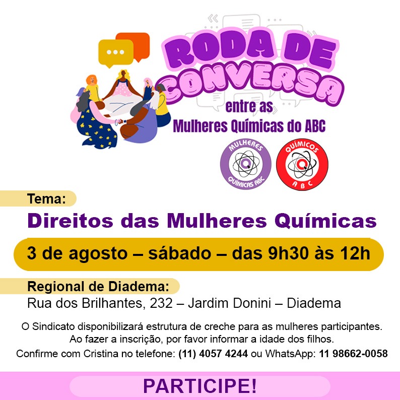 card roda de Conversa Mulheres Químicas