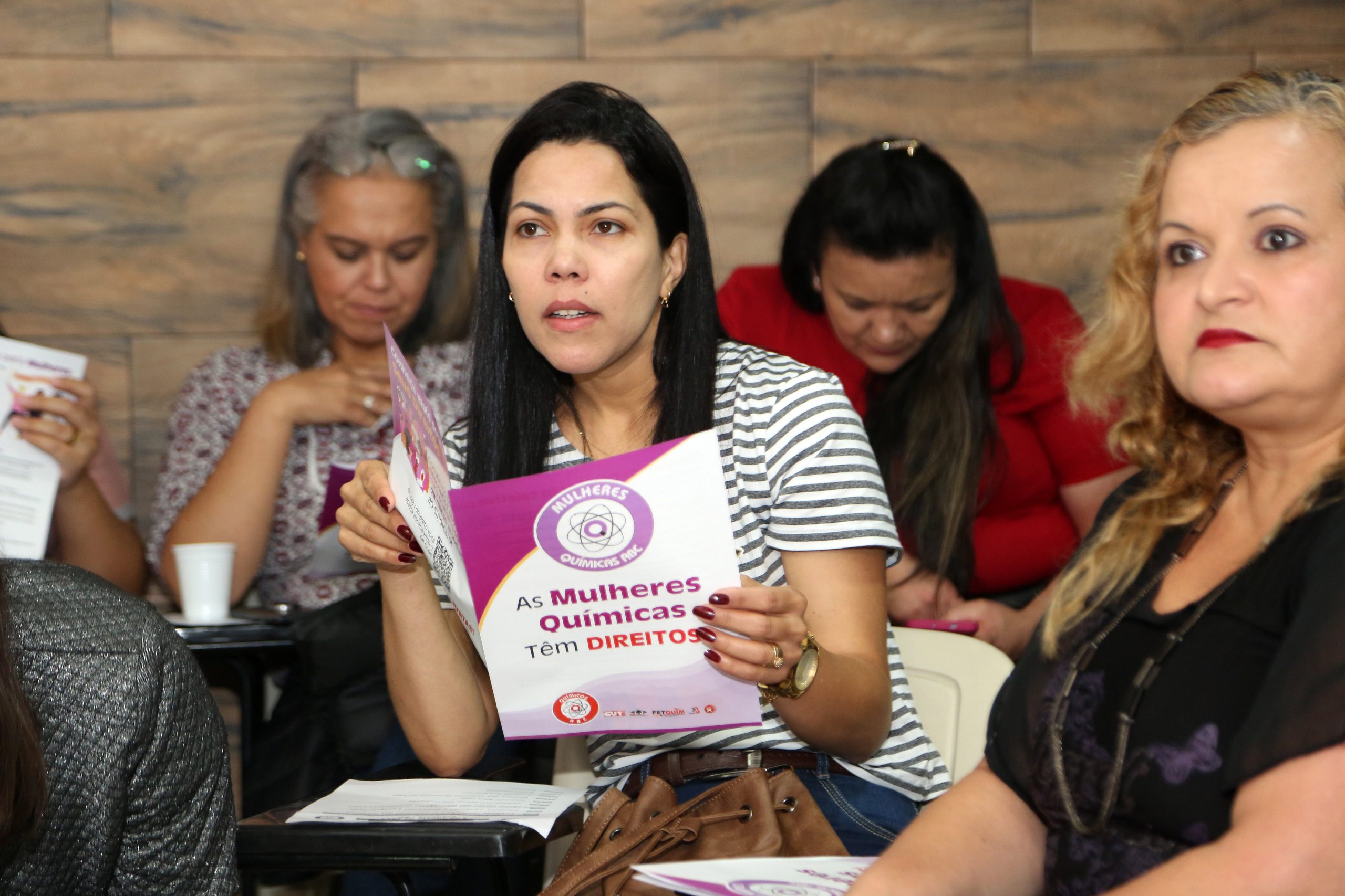 Roda de Conversa com as Mulheres Químicas do ABC realizada na regional do Sindicato de Diadema. Rua dos Brilhantes 232, Jardim Donini.  Fotos Valdir Lopes. Brasil_03_08_2024.