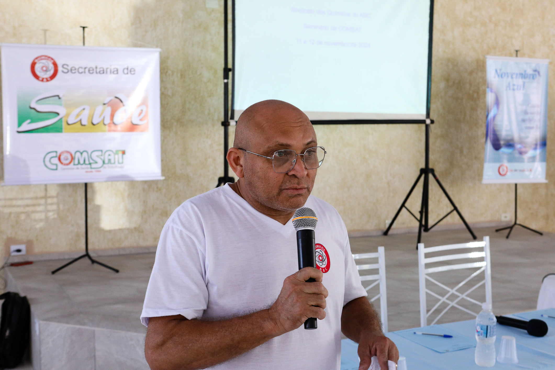 Seminário de Planejamento da COMSAT e palestra sobre a conscientização  a respeito de doenças masculinas com o Dr. Ivan Costa realizado na Chácara do Tatu.  Estrada Pouso Alegre, 169 Rio Grande da Serra. Fotos Dino Santos. BRASIL_12_11_2024.