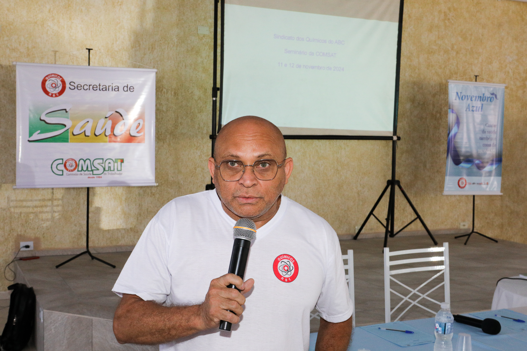 Seminário de Planejamento da COMSAT e palestra sobre a conscientização  a respeito de doenças masculinas com o Dr. Ivan Costa realizado na Chácara do Tatu.  Estrada Pouso Alegre, 169 Rio Grande da Serra. Fotos Dino Santos. BRASIL_12_11_2024.