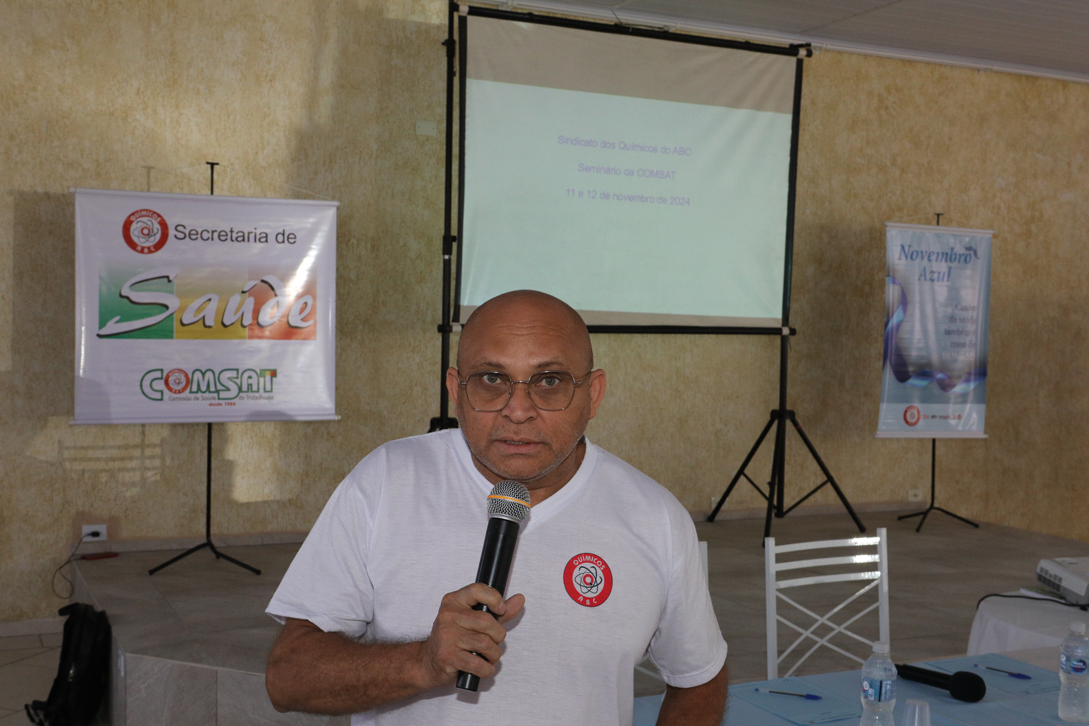 Seminário de Planejamento da COMSAT e palestra sobre a conscientização  a respeito de doenças masculinas com o Dr. Ivan Costa realizado na Chácara do Tatu.  Estrada Pouso Alegre, 169 Rio Grande da Serra. Fotos Dino Santos. BRASIL_12_11_2024.