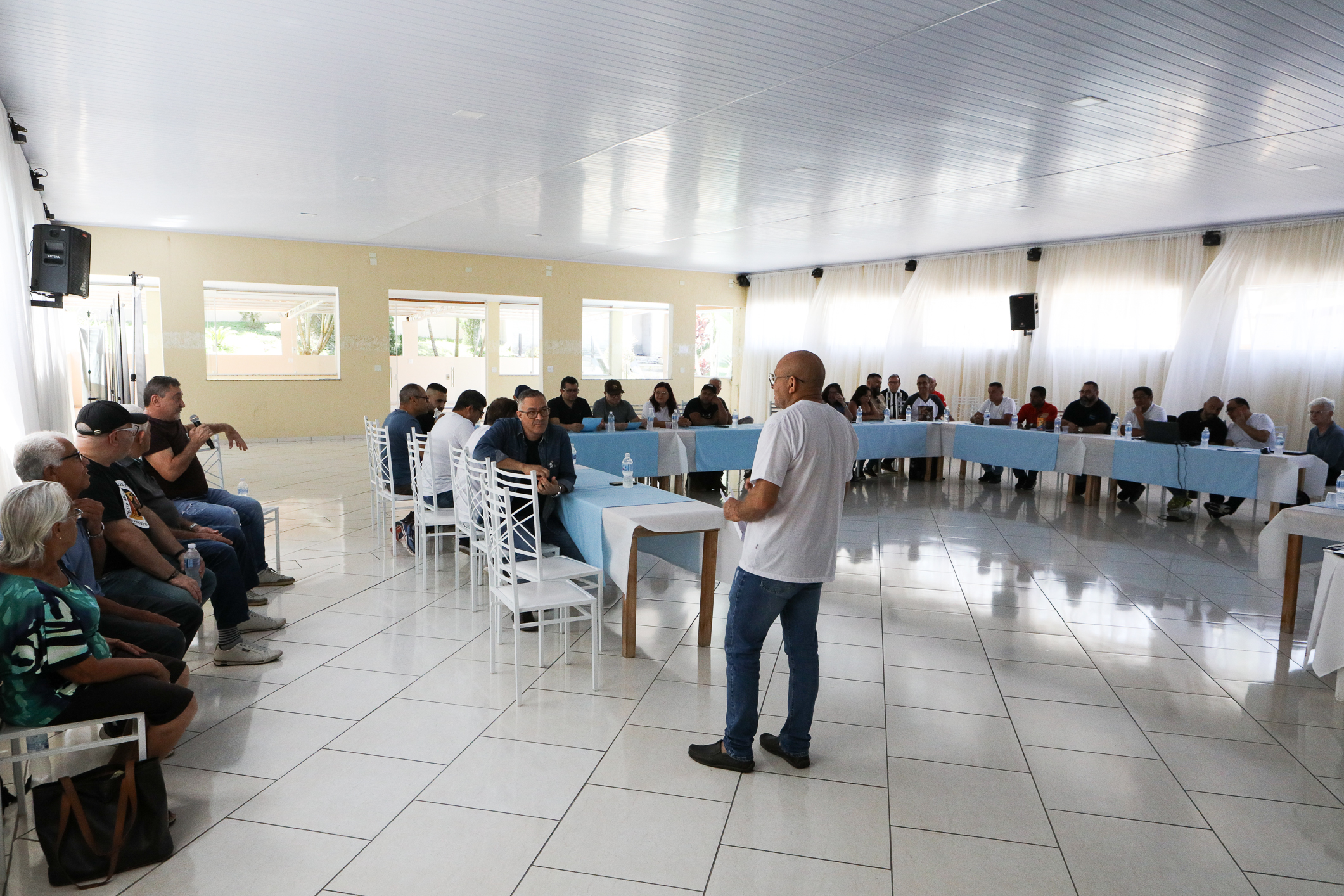 Seminário de Planejamento da COMSAT e palestra sobre a conscientização  a respeito de doenças masculinas com o Dr. Ivan Costa realizado na Chácara do Tatu.  Estrada Pouso Alegre, 169 Rio Grande da Serra. Fotos Dino Santos. BRASIL_12_11_2024.