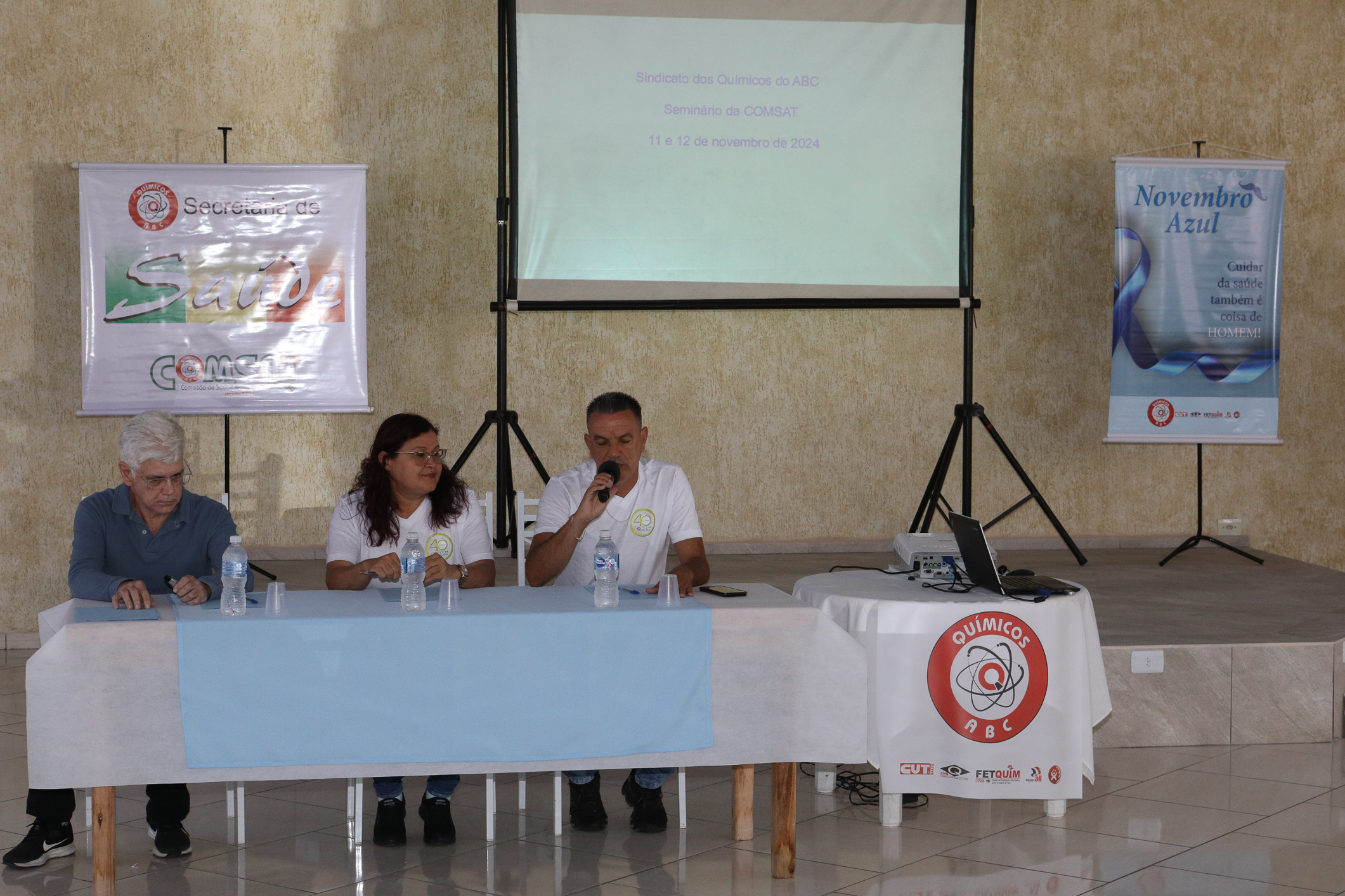 Seminário de Planejamento da COMSAT e palestra sobre a conscientização  a respeito de doenças masculinas com o Dr. Ivan Costa realizado na Chácara do Tatu.  Estrada Pouso Alegre, 169 Rio Grande da Serra. Fotos Dino Santos. BRASIL_12_11_2024.