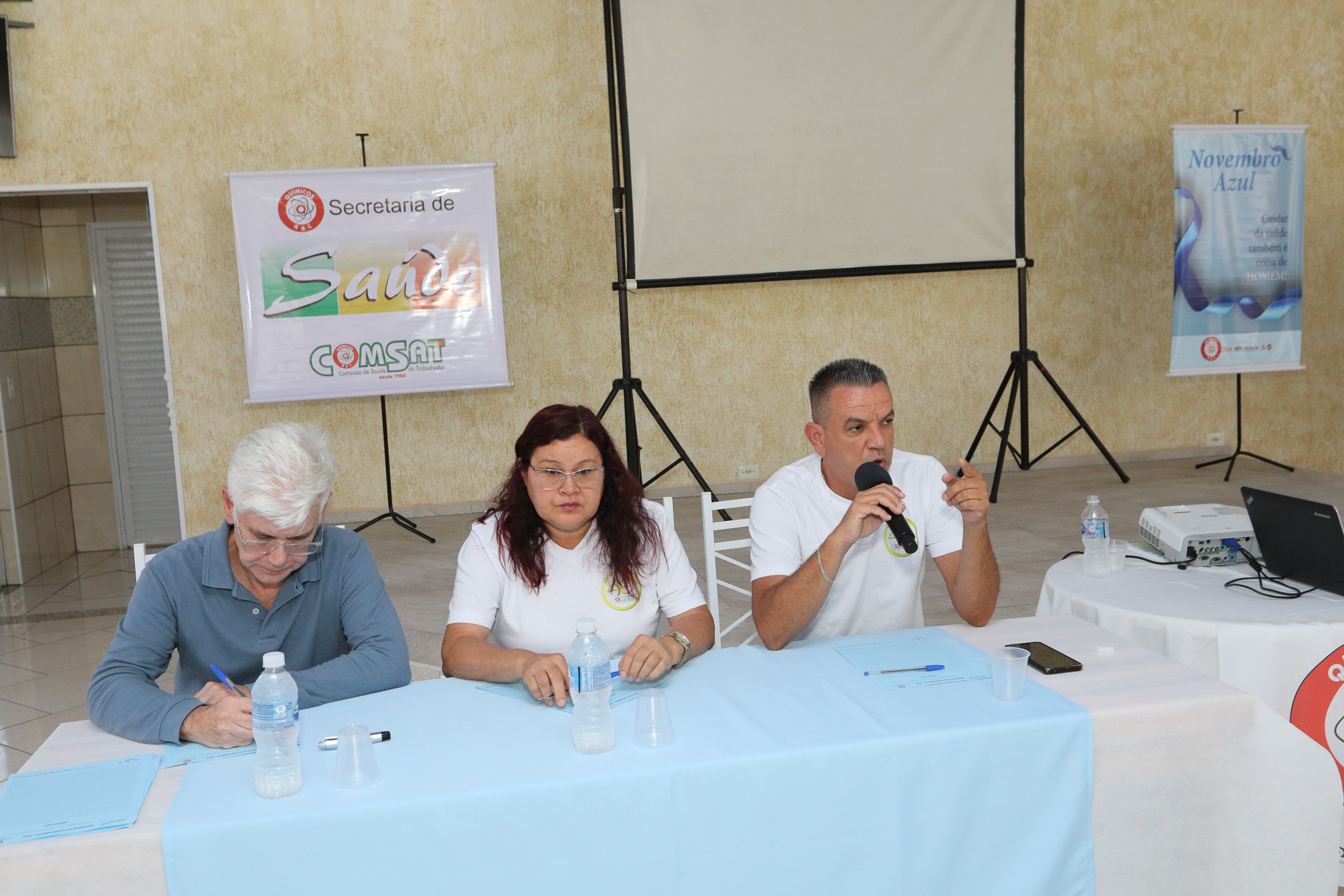 Seminário de Planejamento da COMSAT e palestra sobre a conscientização  a respeito de doenças masculinas com o Dr. Ivan Costa realizado na Chácara do Tatu.  Estrada Pouso Alegre, 169 Rio Grande da Serra. Fotos Dino Santos. BRASIL_12_11_2024.