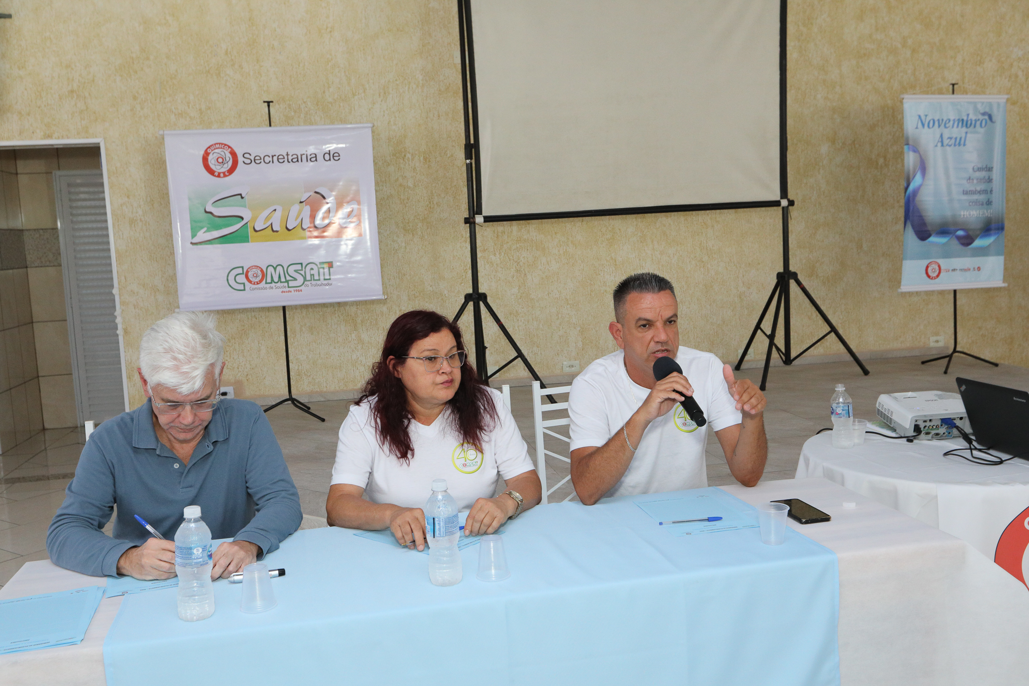 Seminário de Planejamento da COMSAT e palestra sobre a conscientização  a respeito de doenças masculinas com o Dr. Ivan Costa realizado na Chácara do Tatu.  Estrada Pouso Alegre, 169 Rio Grande da Serra. Fotos Dino Santos. BRASIL_12_11_2024.