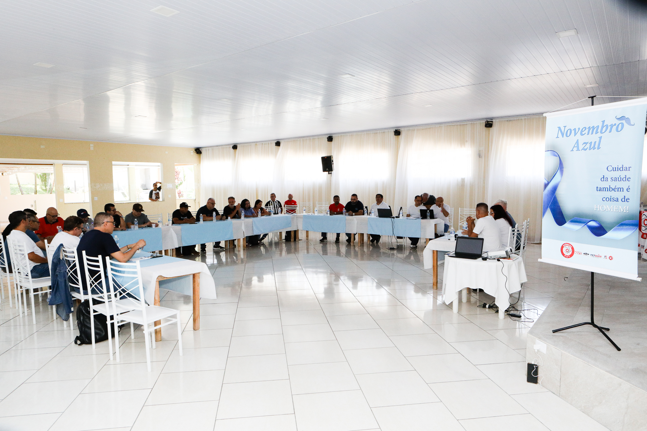 Seminário de Planejamento da COMSAT e palestra sobre a conscientização  a respeito de doenças masculinas com o Dr. Ivan Costa realizado na Chácara do Tatu.  Estrada Pouso Alegre, 169 Rio Grande da Serra. Fotos Dino Santos. BRASIL_12_11_2024.