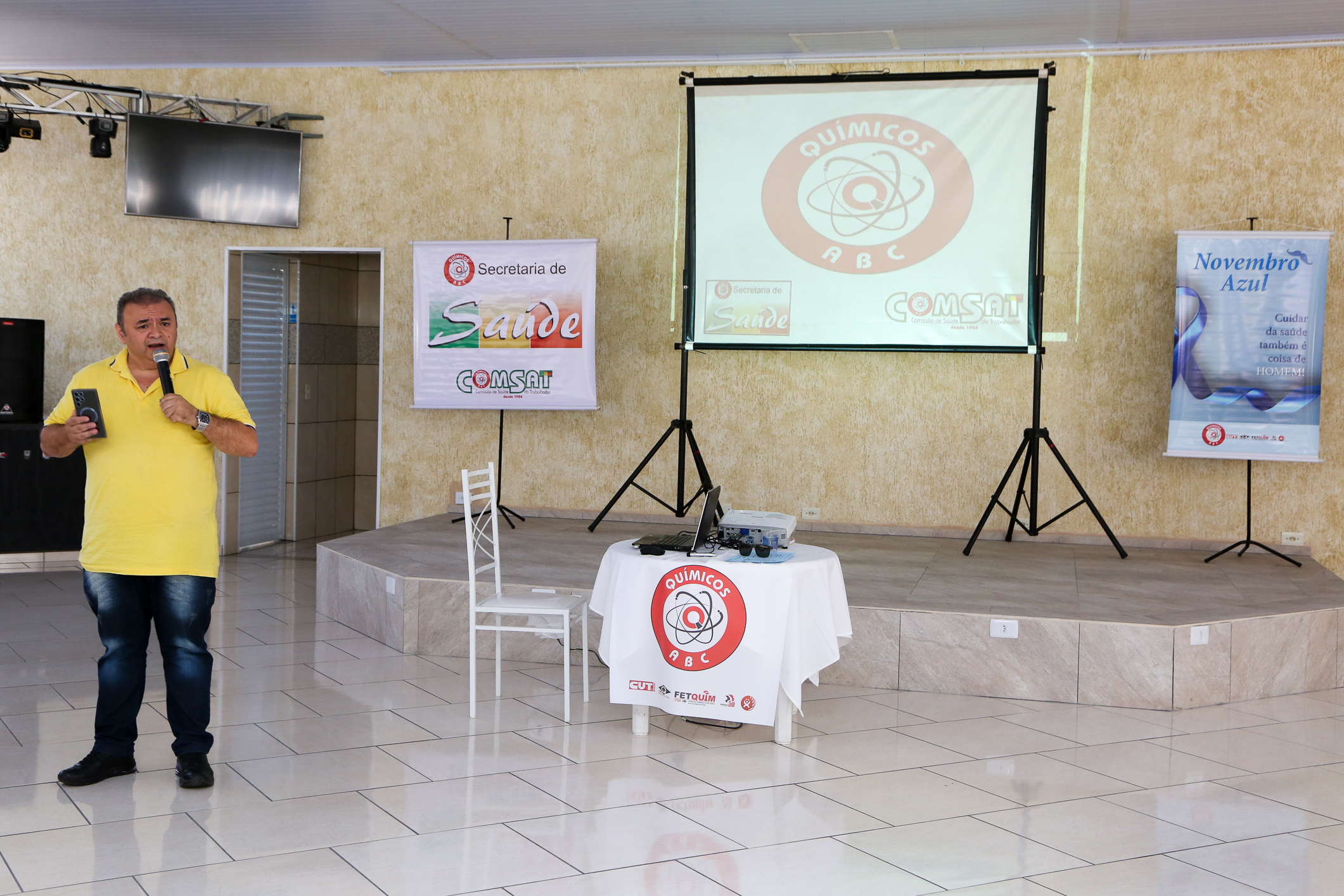 Seminário de Planejamento da COMSAT e palestra sobre a conscientização  a respeito de doenças masculinas com o Dr. Ivan Costa realizado na Chácara do Tatu.  Estrada Pouso Alegre, 169 Rio Grande da Serra. Fotos Dino Santos. BRASIL_12_11_2024.