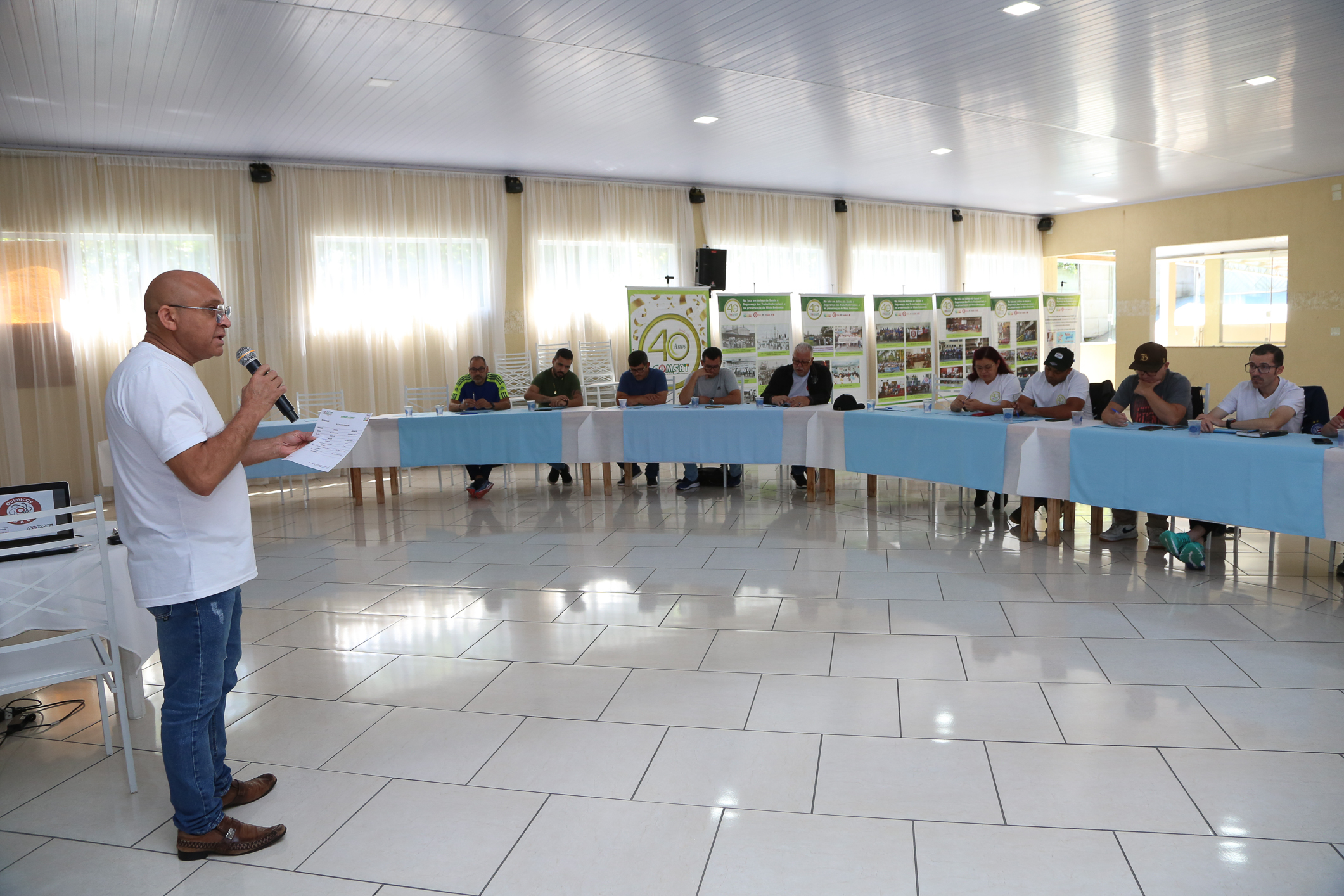 Seminário de Planejamento da COMSAT e palestra sobre a conscientização  a respeito de doenças masculinas com o Dr. Ivan Costa realizado na Chácara do Tatu.  Estrada Pouso Alegre, 169 Rio Grande da Serra. Fotos Dino Santos. BRASIL_12_11_2024.