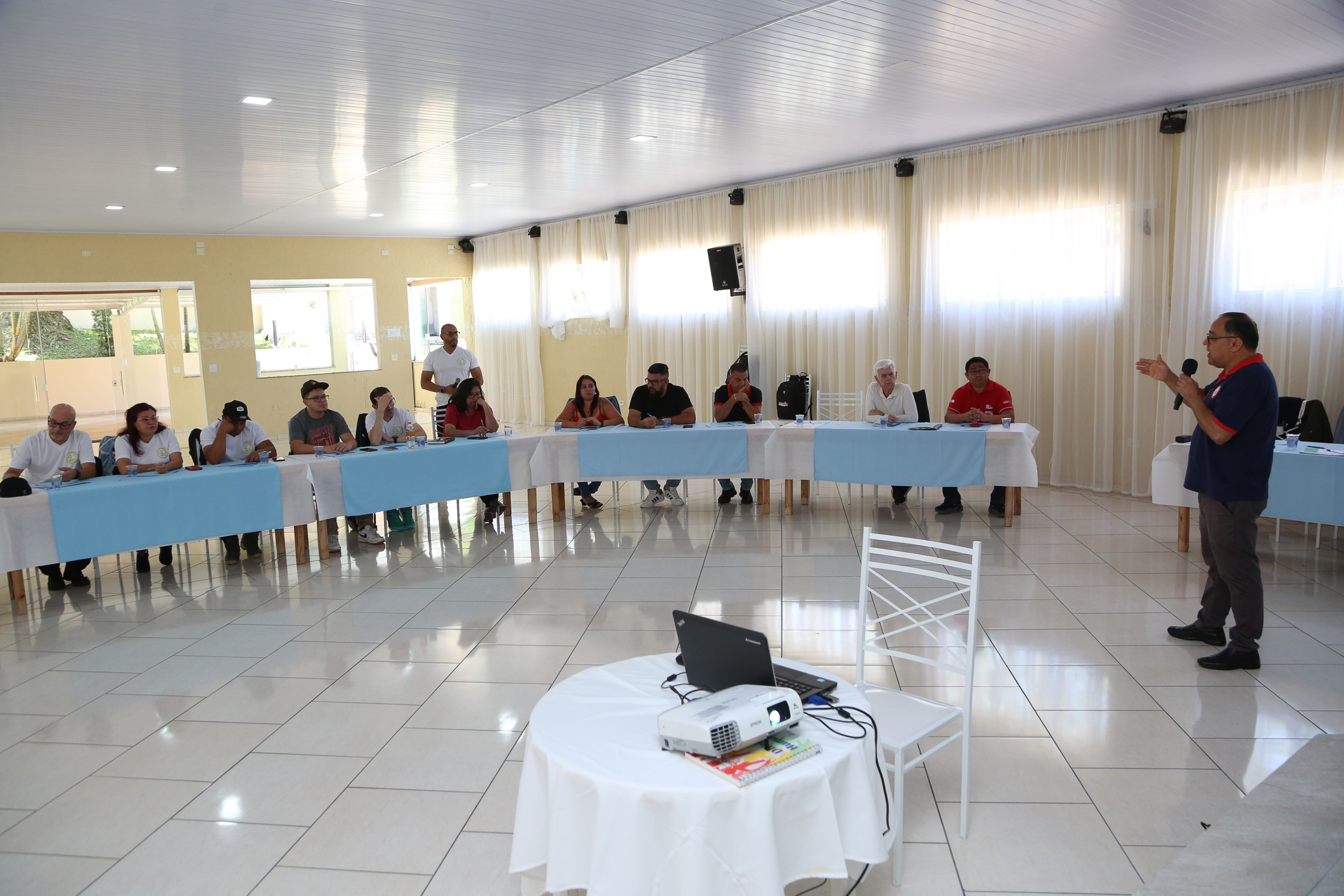 Seminário de Planejamento da COMSAT e palestra sobre a conscientização  a respeito de doenças masculinas com o Dr. Ivan Costa realizado na Chácara do Tatu.  Estrada Pouso Alegre, 169 Rio Grande da Serra. Fotos Dino Santos. BRASIL_12_11_2024.