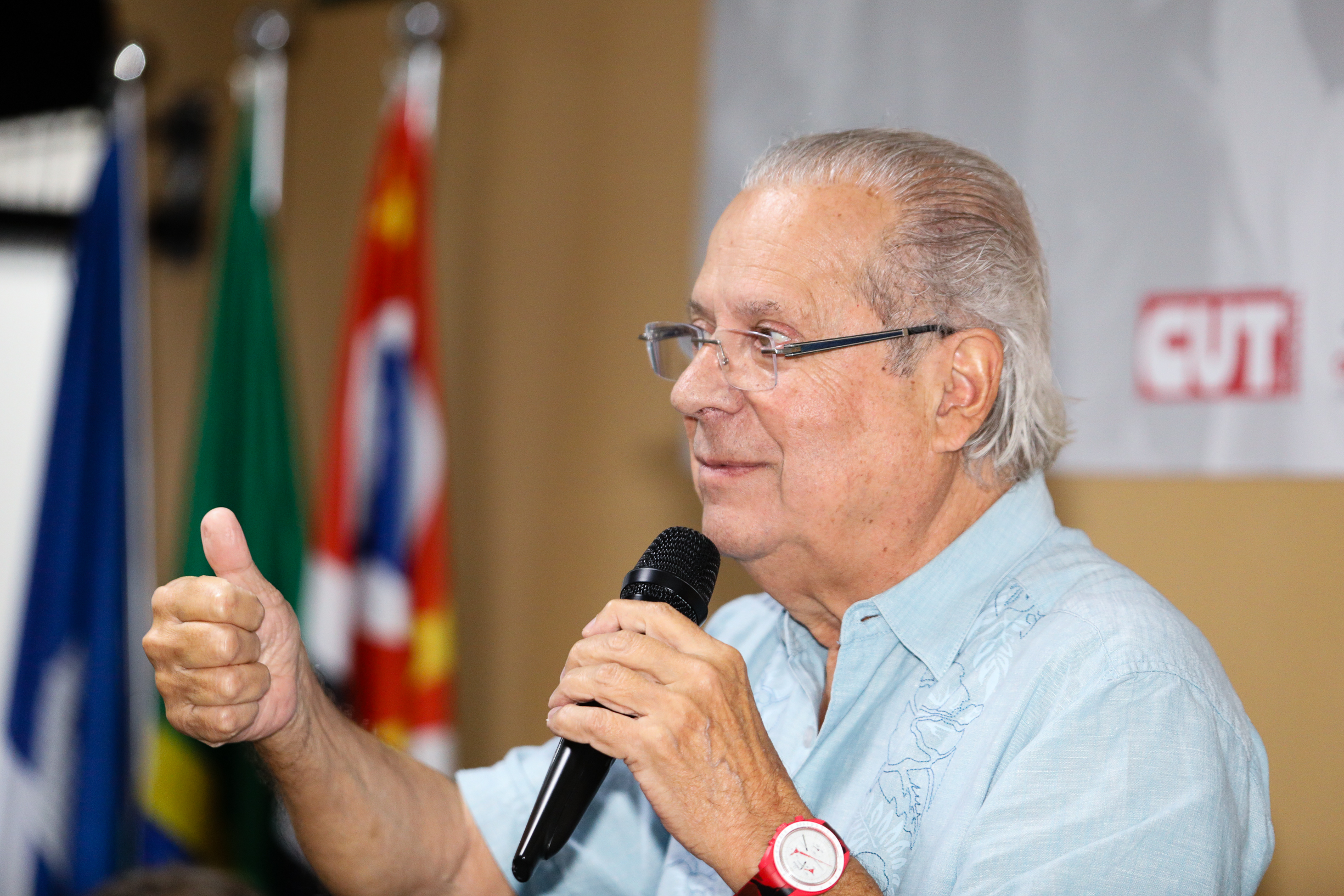 Análise de conjunto com Zé Dirceu no Sindicato dos químicos do ABC. Rua Senador Flaquer, 813 - Centro de Santo André/SP. Fotos Dino Santos. Brasil_10_02_2025.