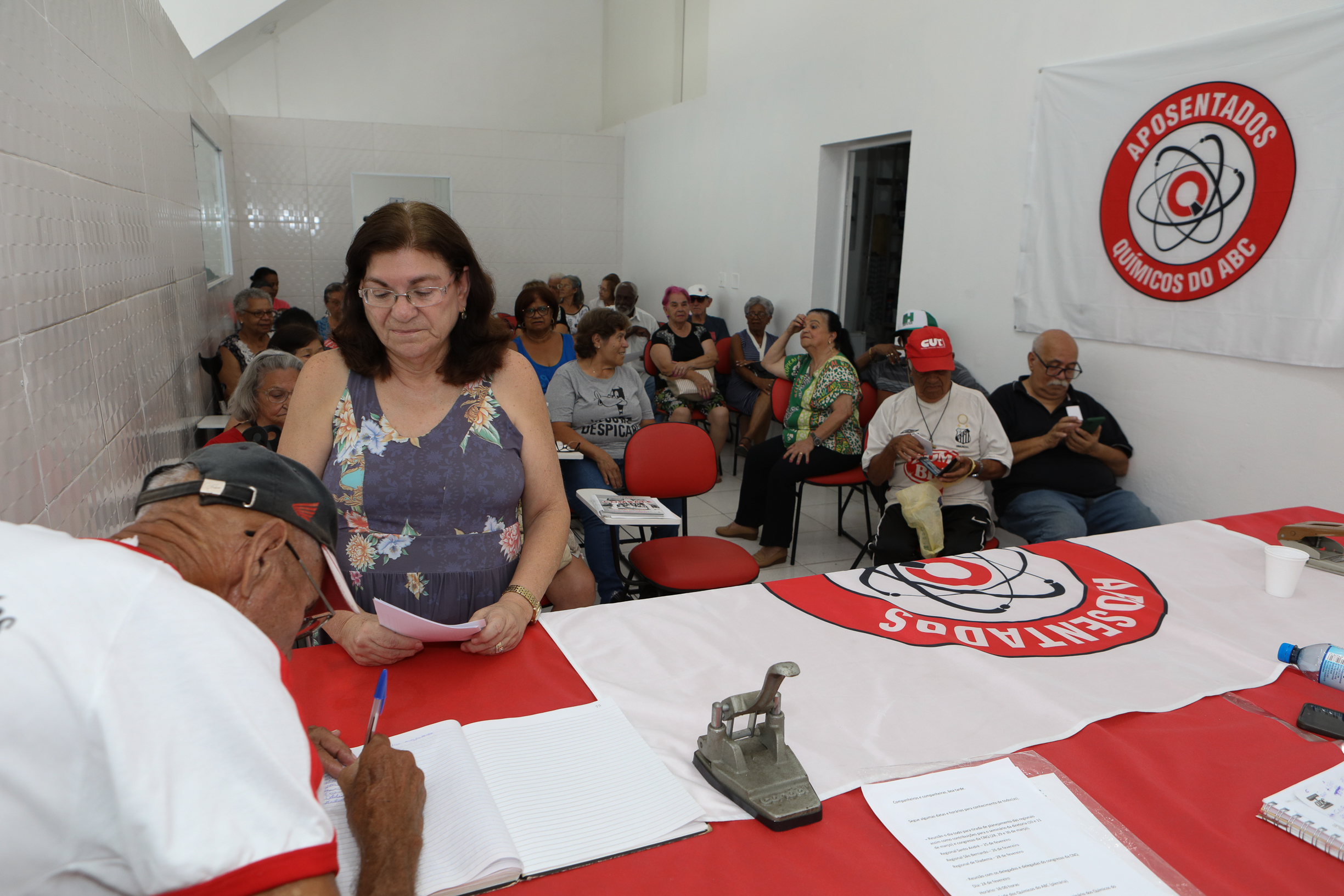 Assembleia da Associação dos Aposentados e Pensionistas Químicos do ABC.R. Victório Chiarotti, 563 - Jardim Bela Vista, Mauá/SP. Fotos Dino Santos. Brasil_21_02_2025.