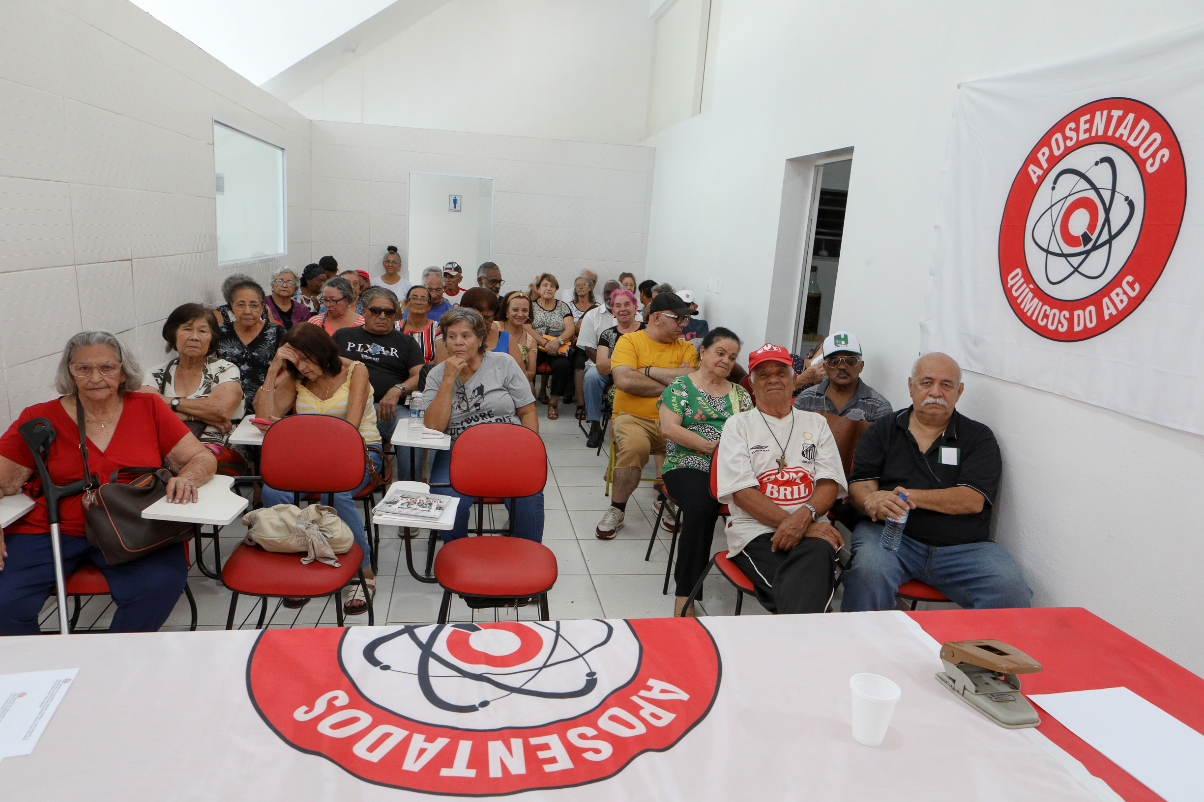 Assembleia da Associação dos Aposentados e Pensionistas Químicos do ABC.R. Victório Chiarotti, 563 - Jardim Bela Vista, Mauá/SP. Fotos Dino Santos. Brasil_21_02_2025.