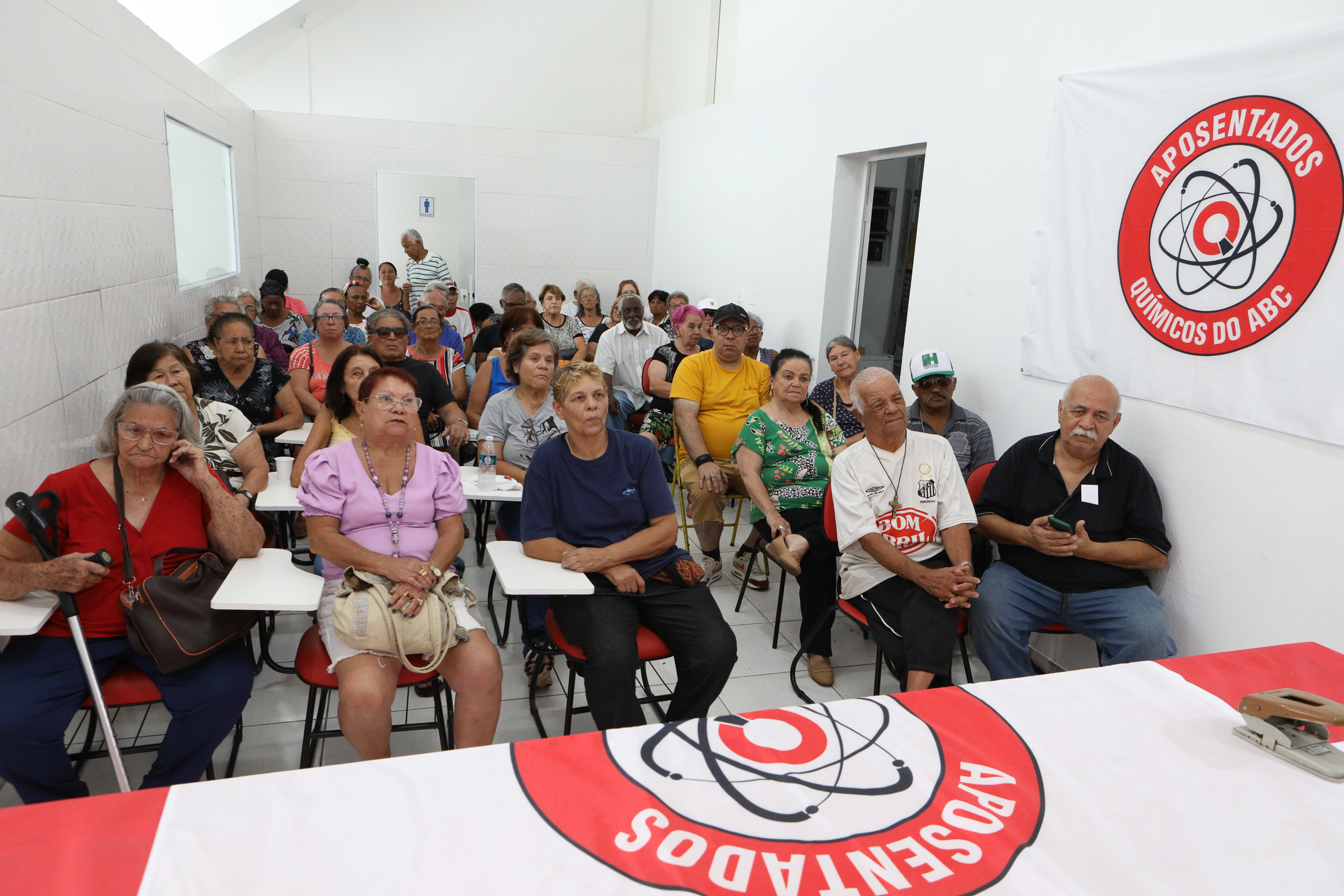 Assembleia da Associação dos Aposentados e Pensionistas Químicos do ABC.R. Victório Chiarotti, 563 - Jardim Bela Vista, Mauá/SP. Fotos Dino Santos. Brasil_21_02_2025.