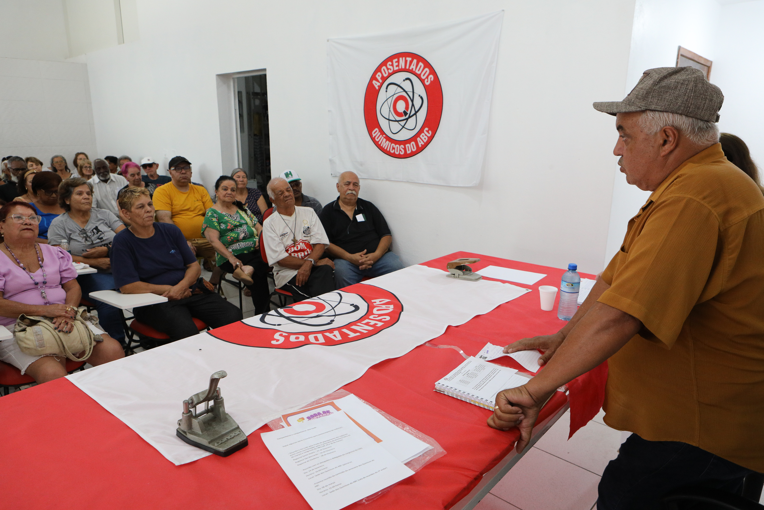 Assembleia da Associação dos Aposentados e Pensionistas Químicos do ABC.R. Victório Chiarotti, 563 - Jardim Bela Vista, Mauá/SP. Fotos Dino Santos. Brasil_21_02_2025.