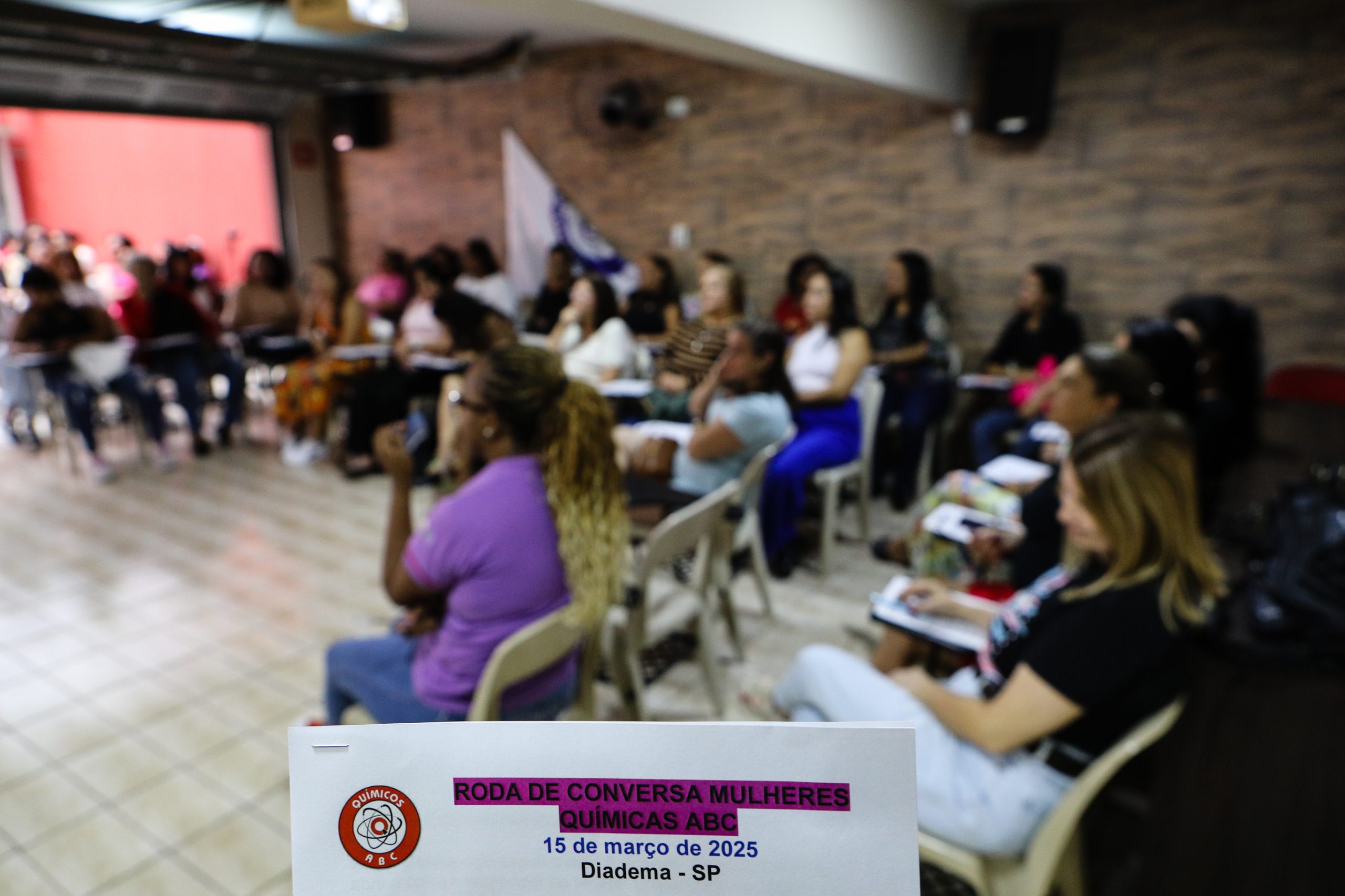 2º Roda de conversa com as mulheres da categoria Química do ABC. Realizado na regional de Diadema. Fotos Dino Santos. Brasil_15_03_2025.