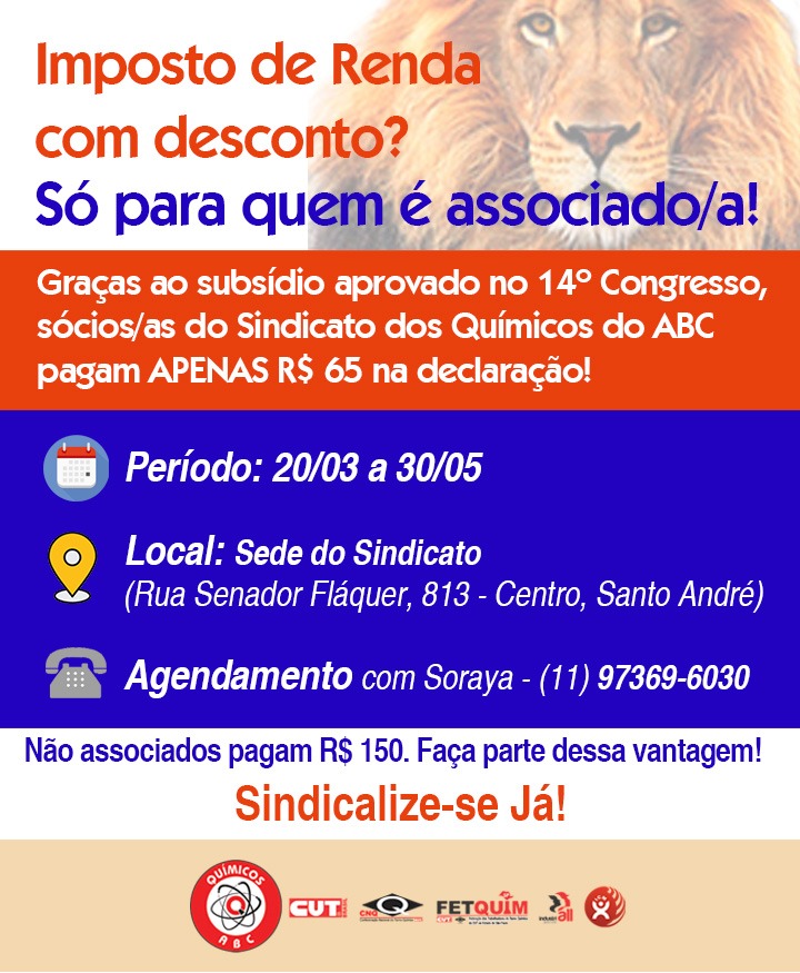 Pagar caro para declarar o Imposto de Renda? Para sócio/a do Sindicato, não!