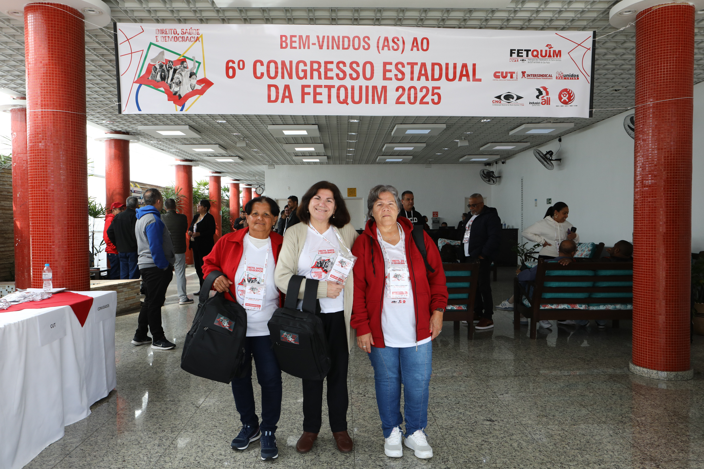 6º Congresso Estadual da Fetquim como slogan Direito, Saúde e Democracia realizado na Côlonia de Férias dos Viajantes. Av. Dos Sindicatos, 1083 Praia Grande-SP. Fotos Dino Santos. Brasil_25_06_2025.