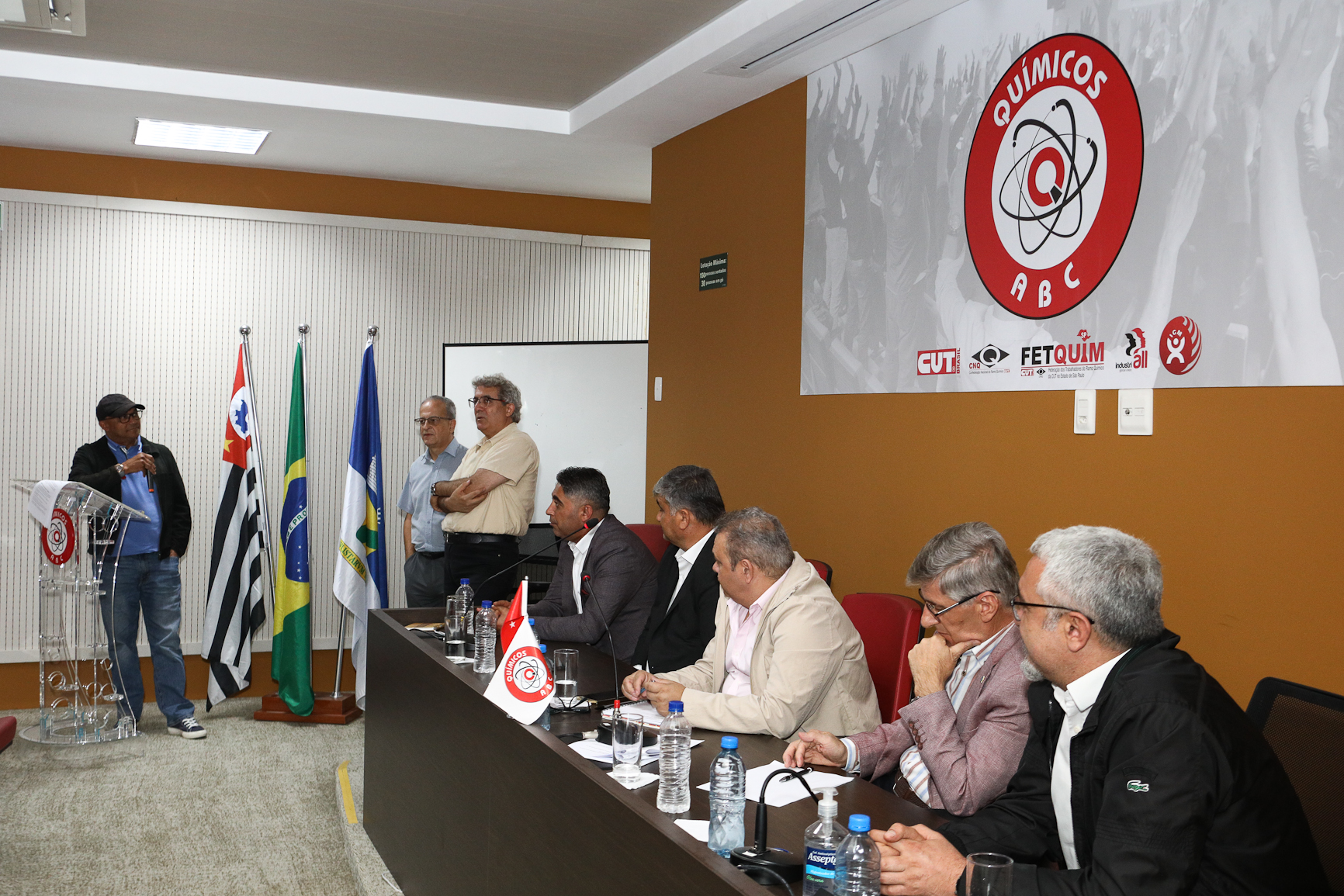 Visita da delegação Turca no colegiado da direção na Sede do Sindicato. Rua Senador Flaquer, 813 - Centro de Santo André-SP. Fotos Dino Santos. Brasil_04_08_2025.