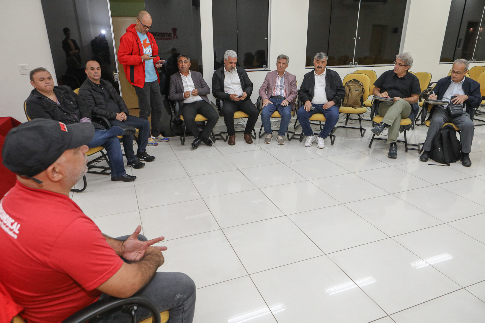 FETQUIM, Unificados e Químicos do ABC recebem delegação de Sindicalistas da Petrol IS, da Turquia. Fotos Dino Santos. Brasil_05_08_2025.