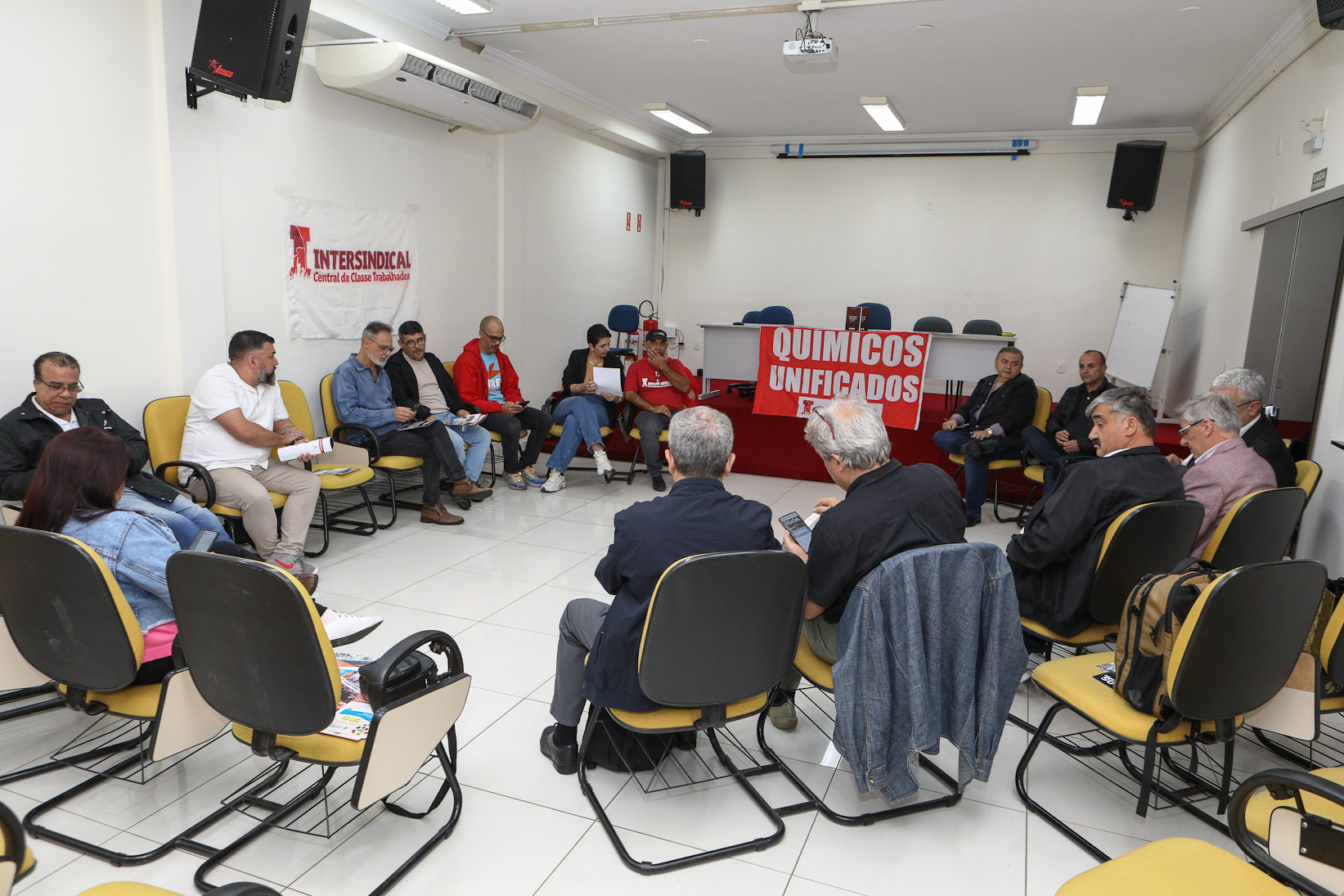 FETQUIM, Unificados e Químicos do ABC recebem delegação de Sindicalistas da Petrol IS, da Turquia. Fotos Dino Santos. Brasil_05_08_2025.