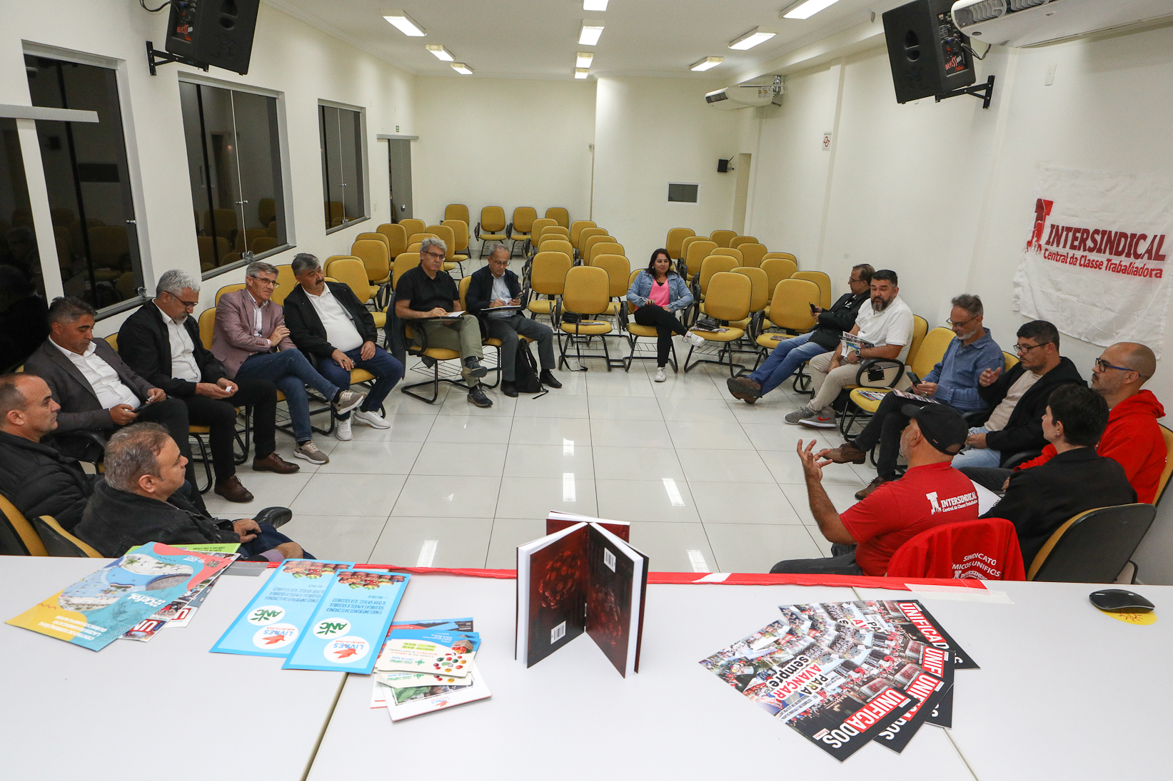 FETQUIM, Unificados e Químicos do ABC recebem delegação de Sindicalistas da Petrol IS, da Turquia. Fotos Dino Santos. Brasil_05_08_2025.
