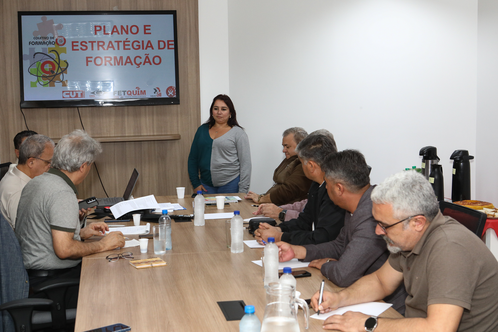Intercambio com a delegação Turca no Sindicato dos Químicos do ABC para trocar experiência na formação de novos dirigentes na Sede do Sindicato. Rua Senador Fláquer, 813 - Centro de Santo André-SP. Fotos Dino Santos. Brasil_06_08_2025.