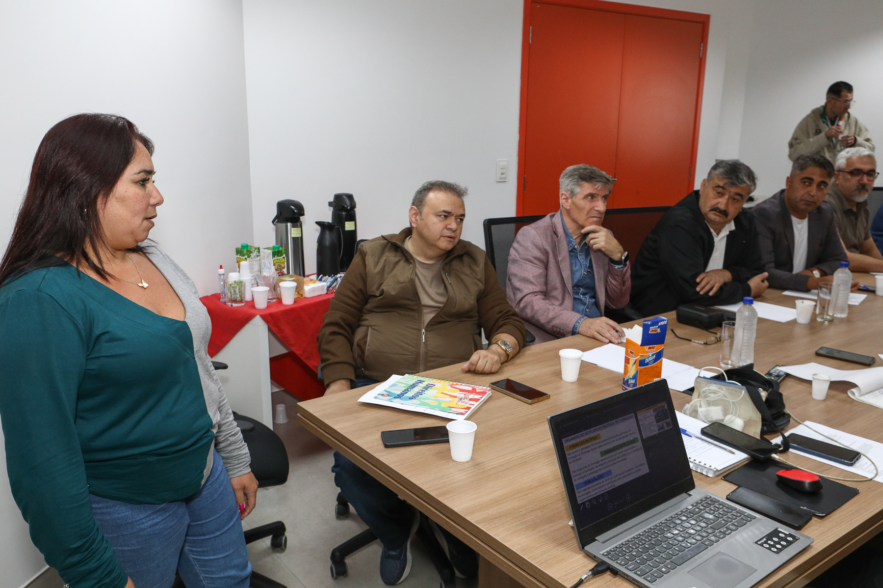 Intercambio com a delegação Turca no Sindicato dos Químicos do ABC para trocar experiência na formação de novos dirigentes na Sede do Sindicato. Rua Senador Fláquer, 813 - Centro de Santo André-SP. Fotos Dino Santos. Brasil_06_08_2025.