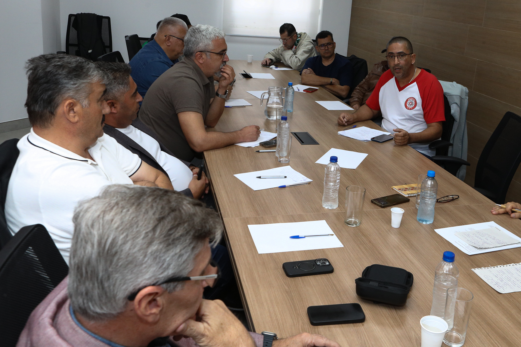 Intercambio com a delegação Turca no Sindicato dos Químicos do ABC para trocar experiência na formação de novos dirigentes na Sede do Sindicato. Rua Senador Fláquer, 813 - Centro de Santo André-SP. Fotos Dino Santos. Brasil_06_08_2025.