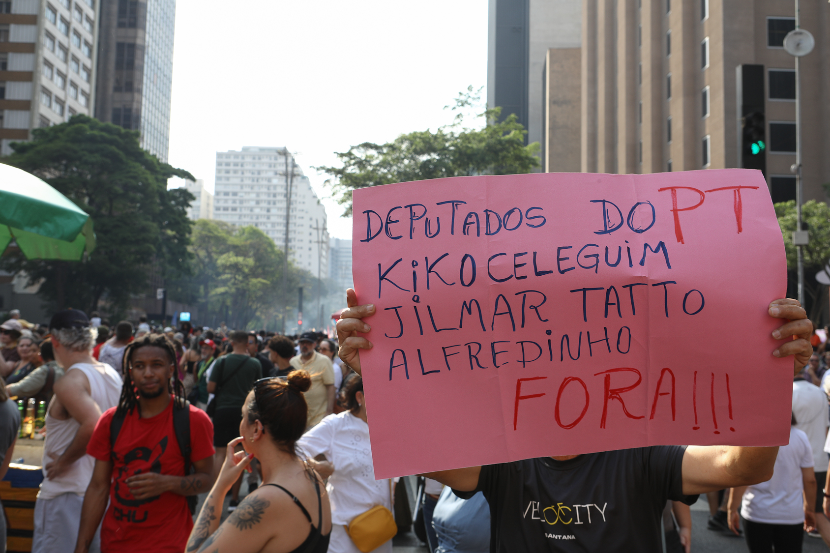 Ato sem anistia para a golpistas e nem PEC da Blindagem realizado na Av. Paulista. Fotos Dino Santos. Brasil_21_09_2025.