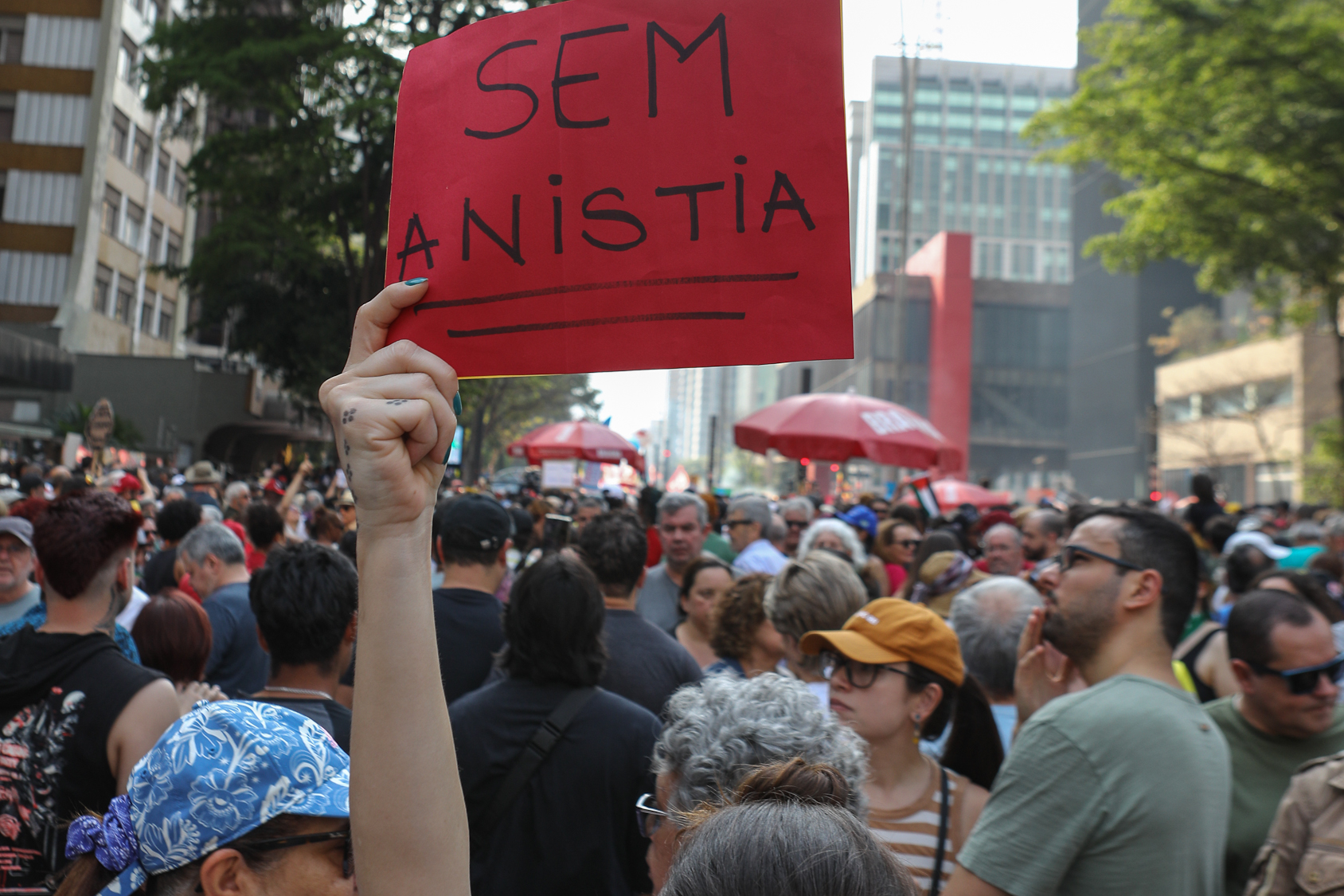 Ato sem anistia para a golpistas e nem PEC da Blindagem realizado na Av. Paulista. Fotos Dino Santos. Brasil_21_09_2025.
