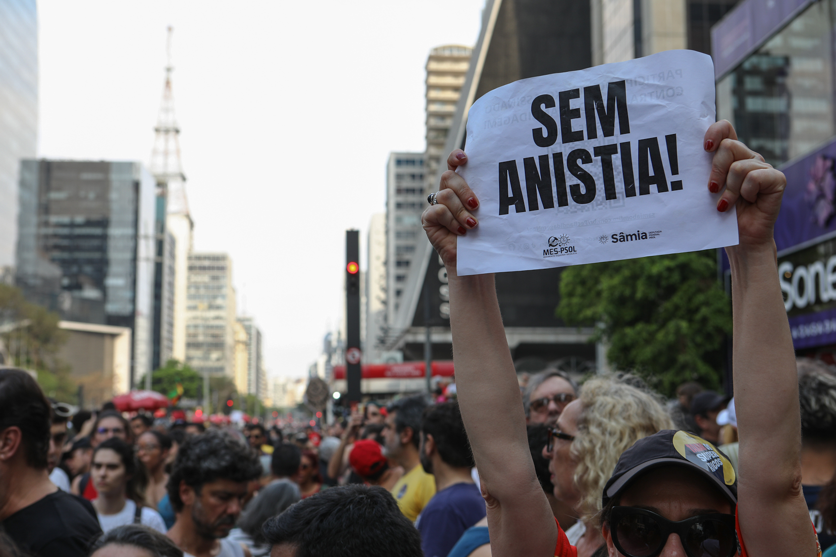 Ato sem anistia para a golpistas e nem PEC da Blindagem realizado na Av. Paulista. Fotos Dino Santos. Brasil_21_09_2025.