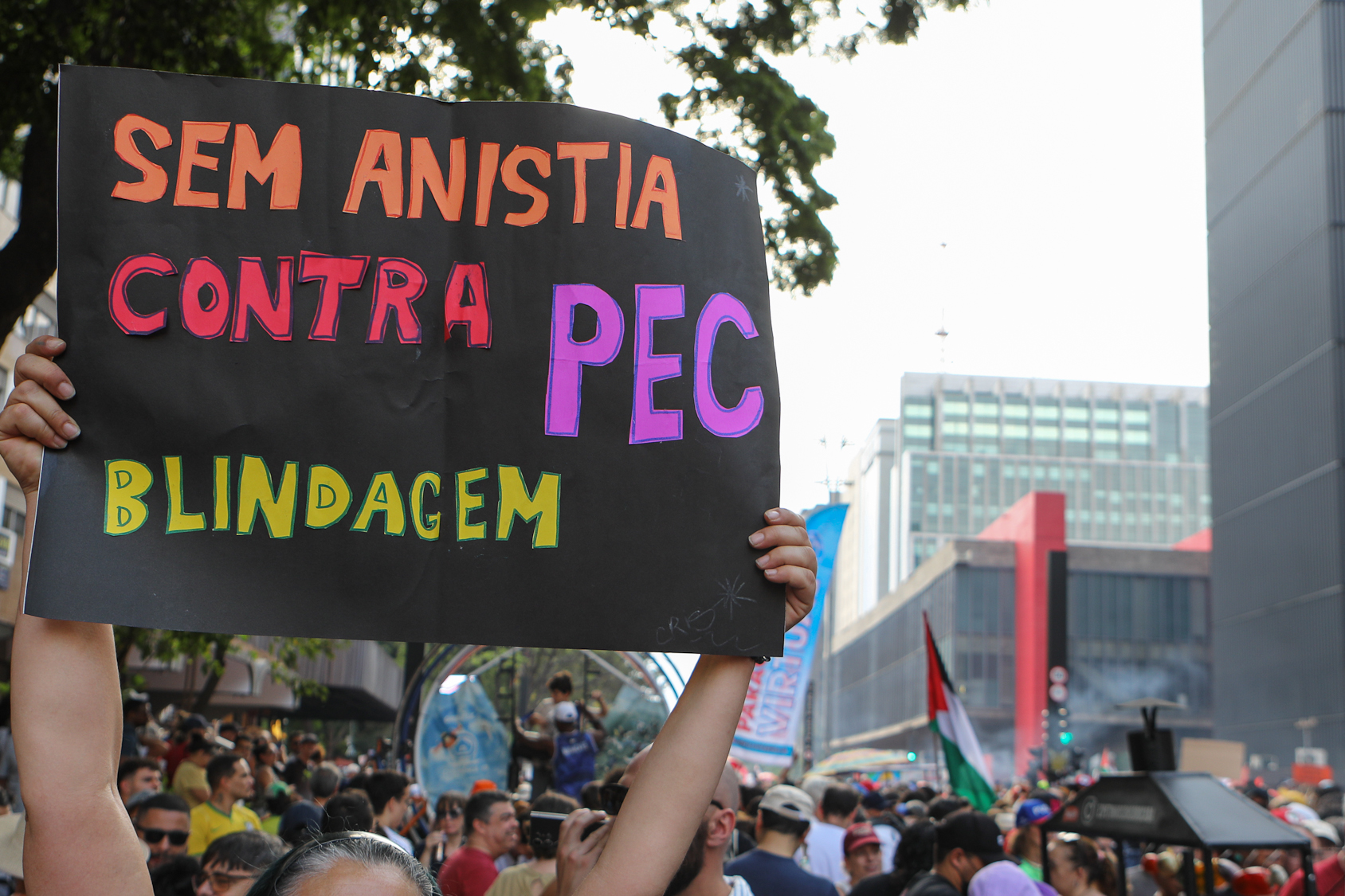Ato sem anistia para a golpistas e nem PEC da Blindagem realizado na Av. Paulista. Fotos Dino Santos. Brasil_21_09_2025.
