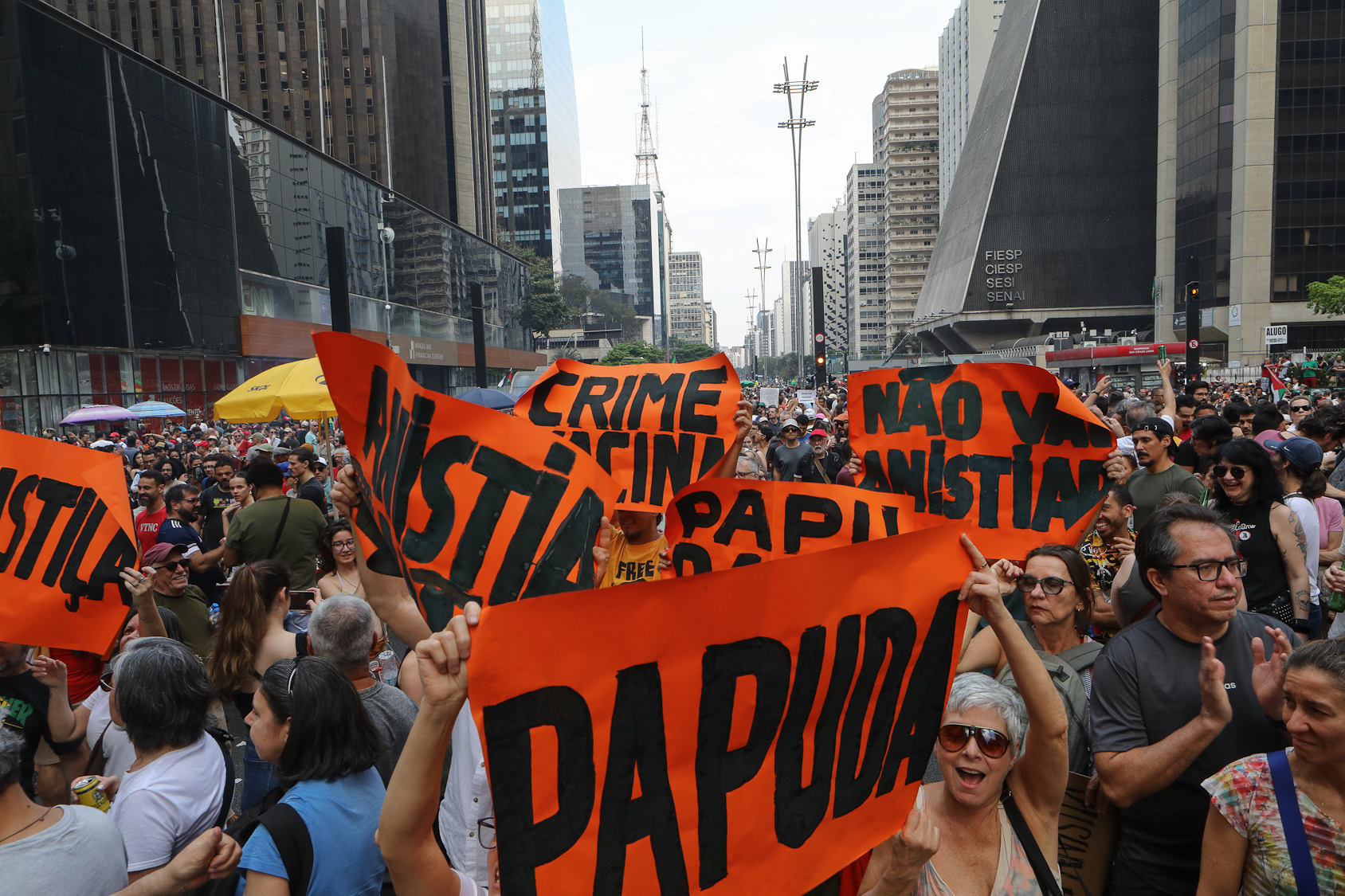 Ato sem anistia para a golpistas e nem PEC da Blindagem realizado na Av. Paulista. Fotos Dino Santos. Brasil_21_09_2025.