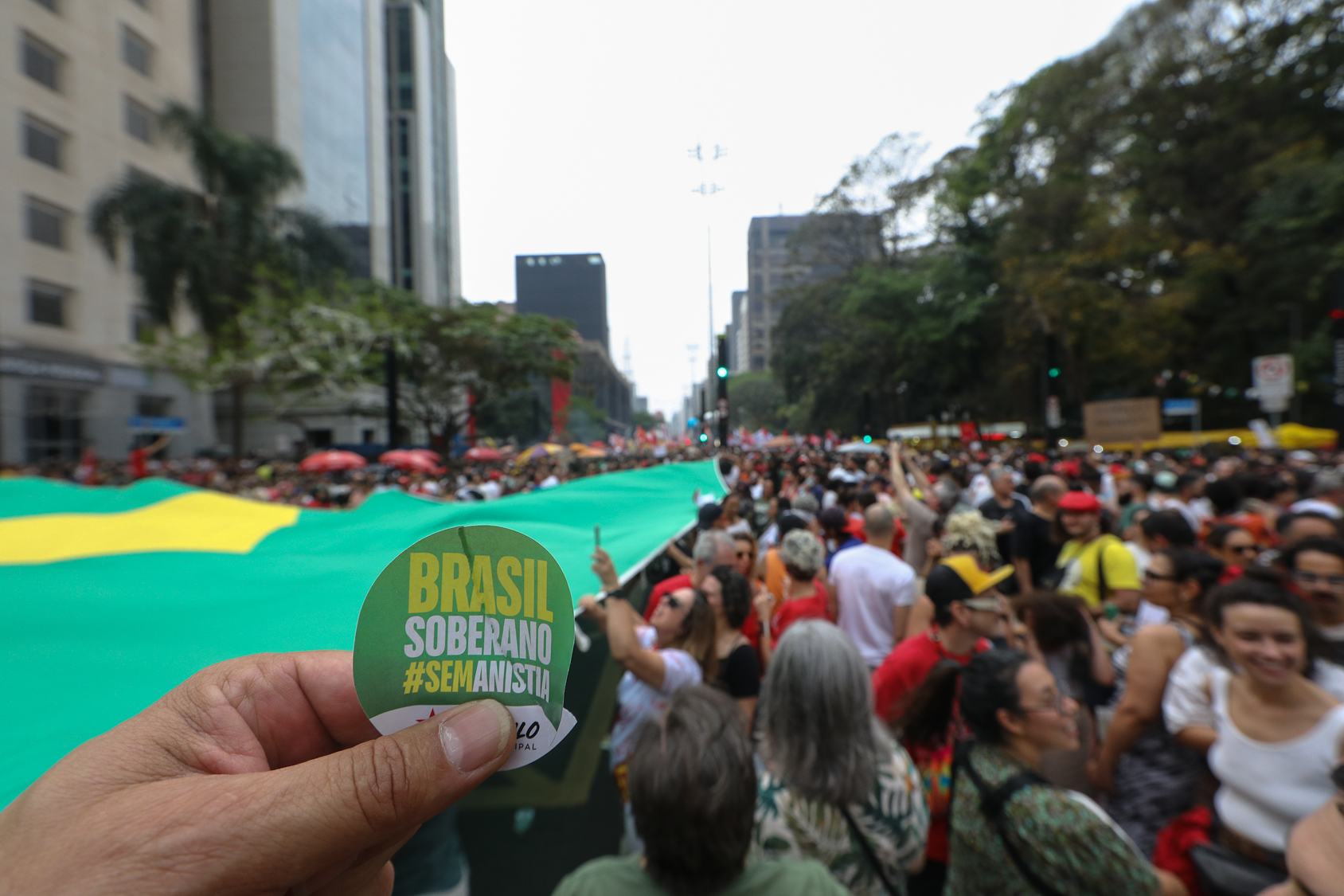 Ato sem anistia para a golpistas e nem PEC da Blindagem realizado na Av. Paulista. Fotos Dino Santos. Brasil_21_09_2025.