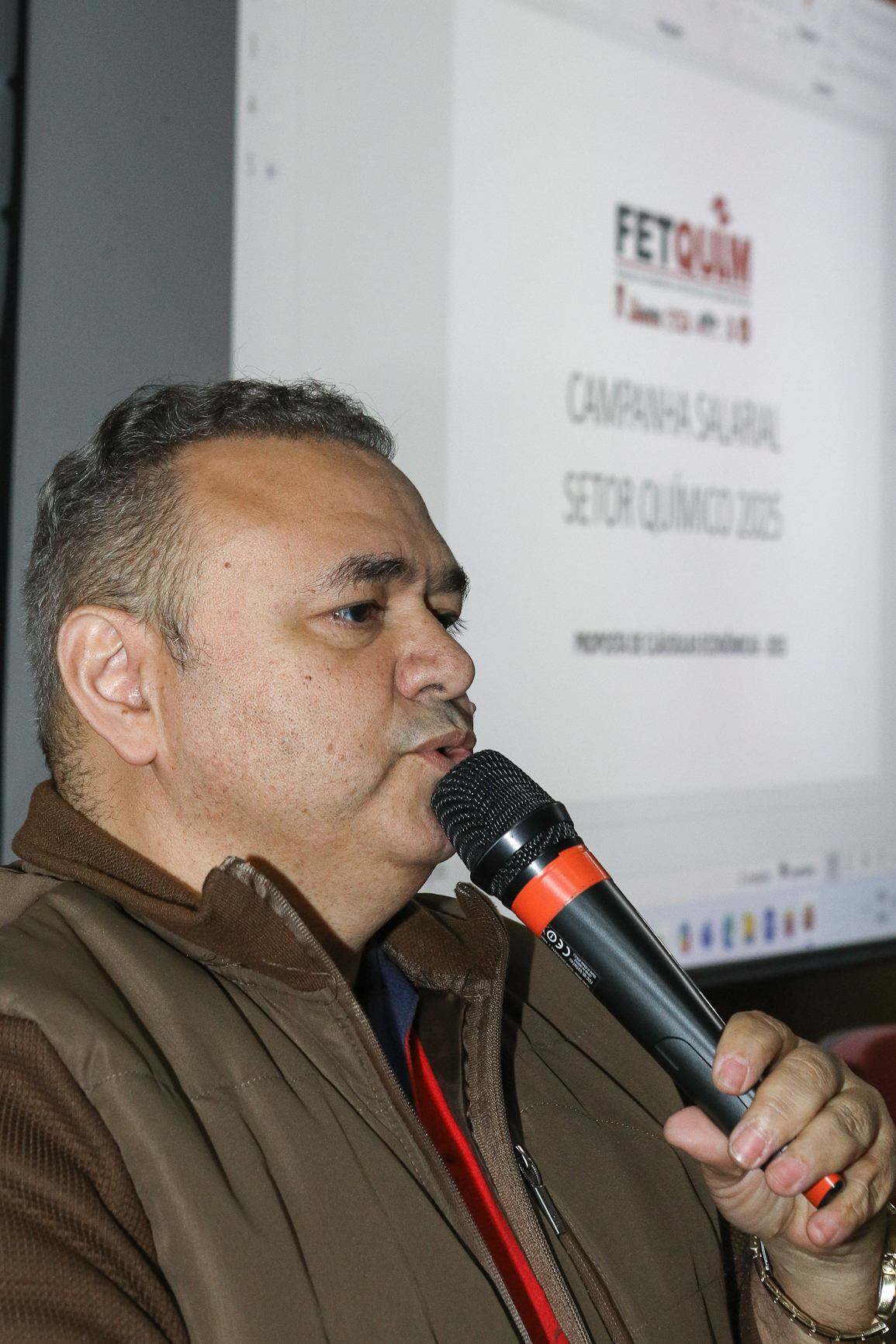 Assembleia para aprovar a pauta da campanha salarial 2025/2026 realizada na Sede do Sindicato dos Químicos do ABC. Rua Senador Fláquer, 813 - Centro de Santo André-SP. Fotos Dino Santos. Brasil_25_09_2025.