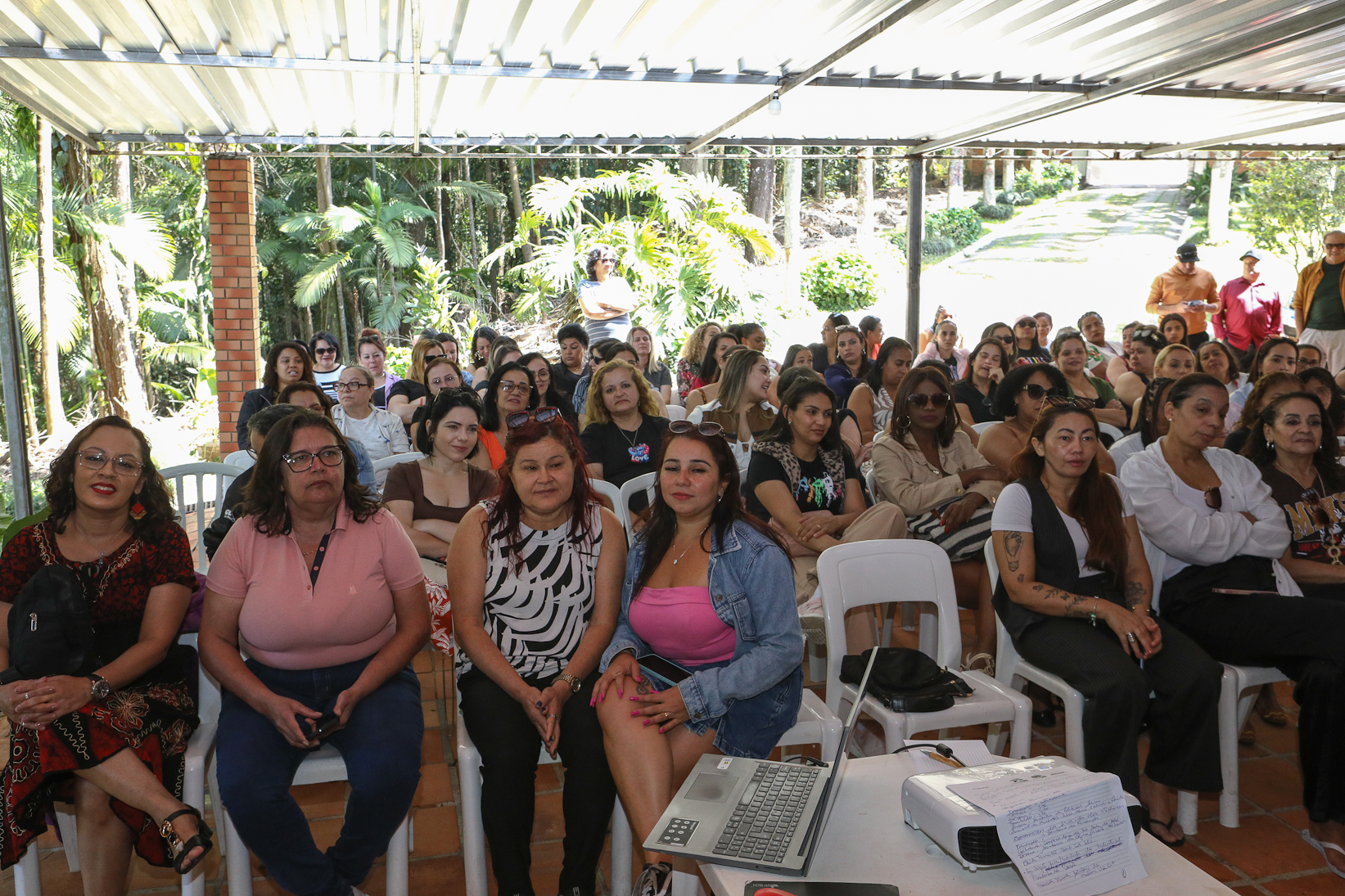 Encerramento do encontro das mulheres trabalhadoras químicas do abc realizado na Chácara Fortaleza. Rua José Marion, 597 - Finco, São Bernardo do Campo-SP. Fotos Dino Santos. Brasil_25_10_2025.