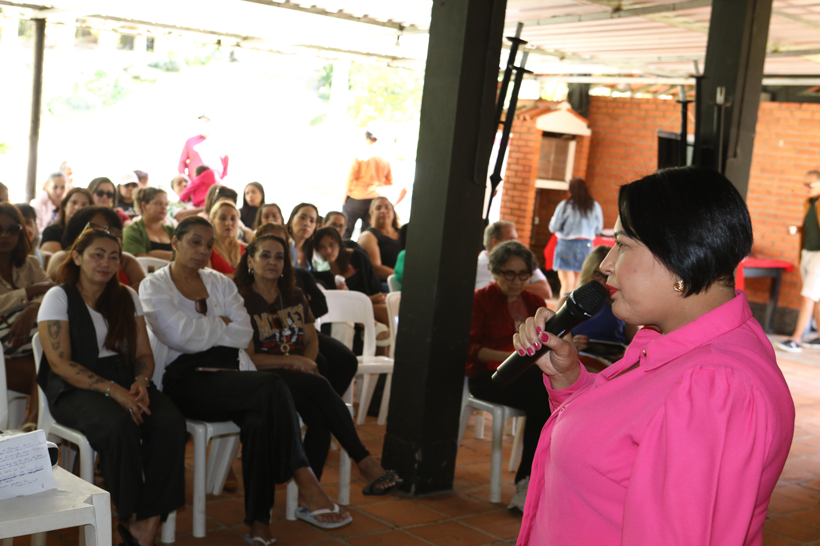 Encerramento do encontro das mulheres trabalhadoras químicas do abc realizado na Chácara Fortaleza. Rua José Marion, 597 - Finco, São Bernardo do Campo-SP. Fotos Dino Santos. Brasil_25_10_2025.