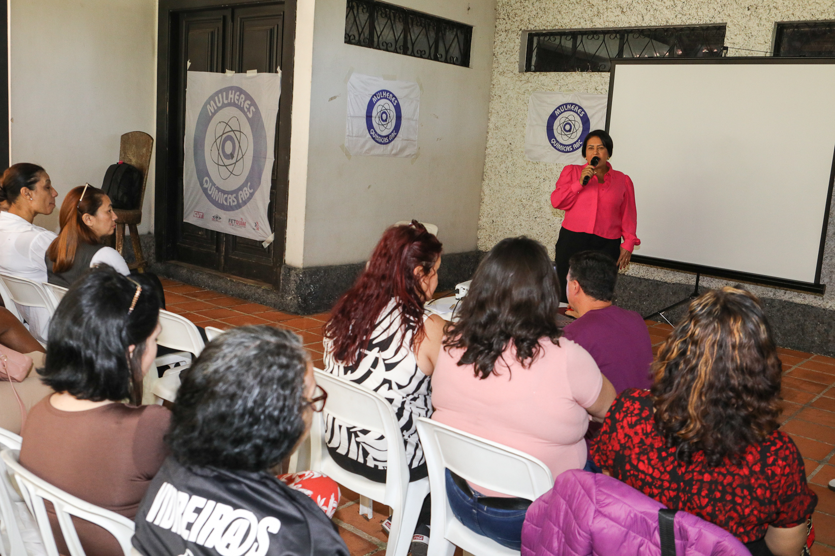 Encerramento do encontro das mulheres trabalhadoras químicas do abc realizado na Chácara Fortaleza. Rua José Marion, 597 - Finco, São Bernardo do Campo-SP. Fotos Dino Santos. Brasil_25_10_2025.